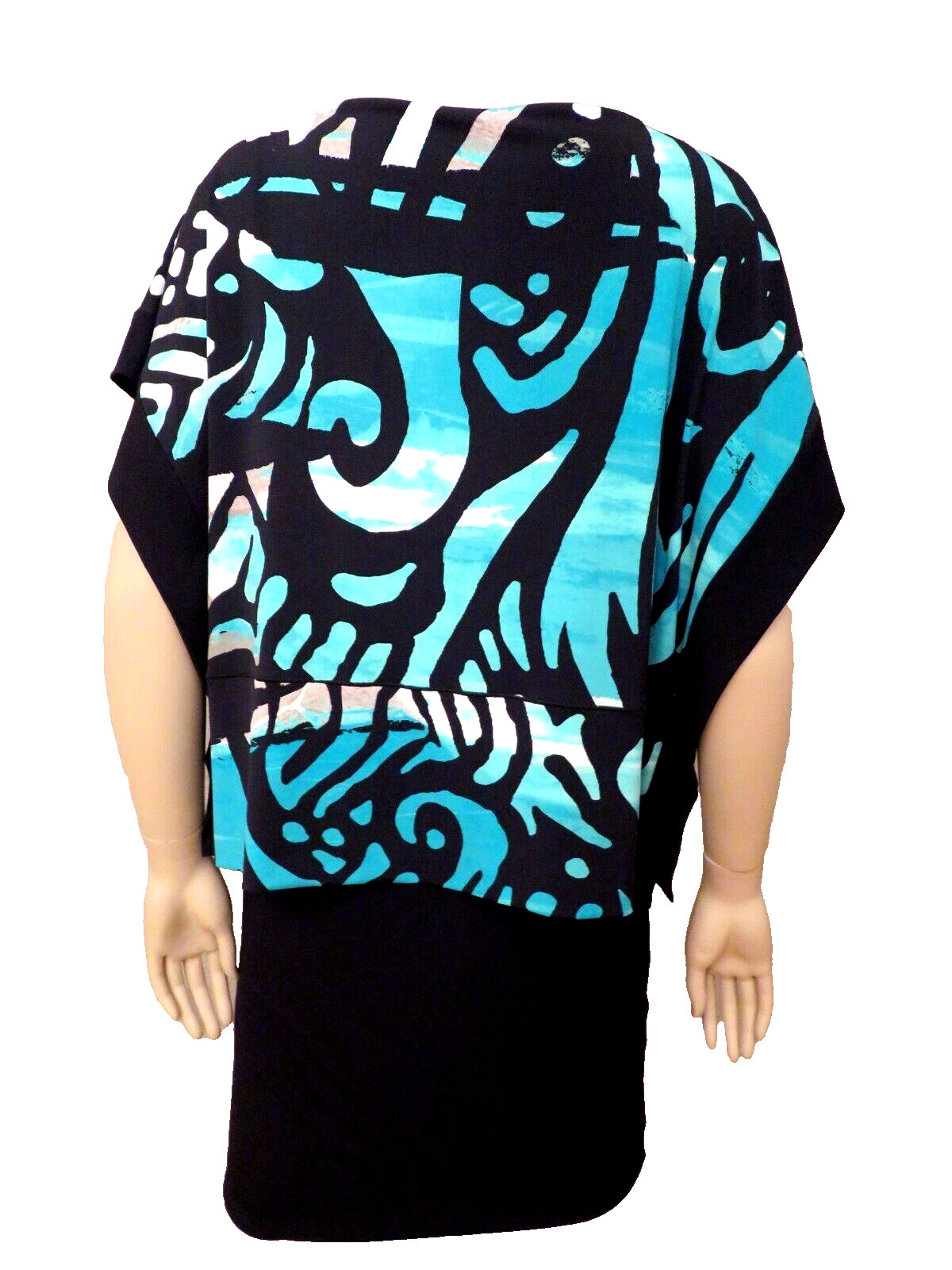 Eva Varro Blouson Knit Tunic Dress M S Kimono Sleeve Two Layers Oversized Fairy