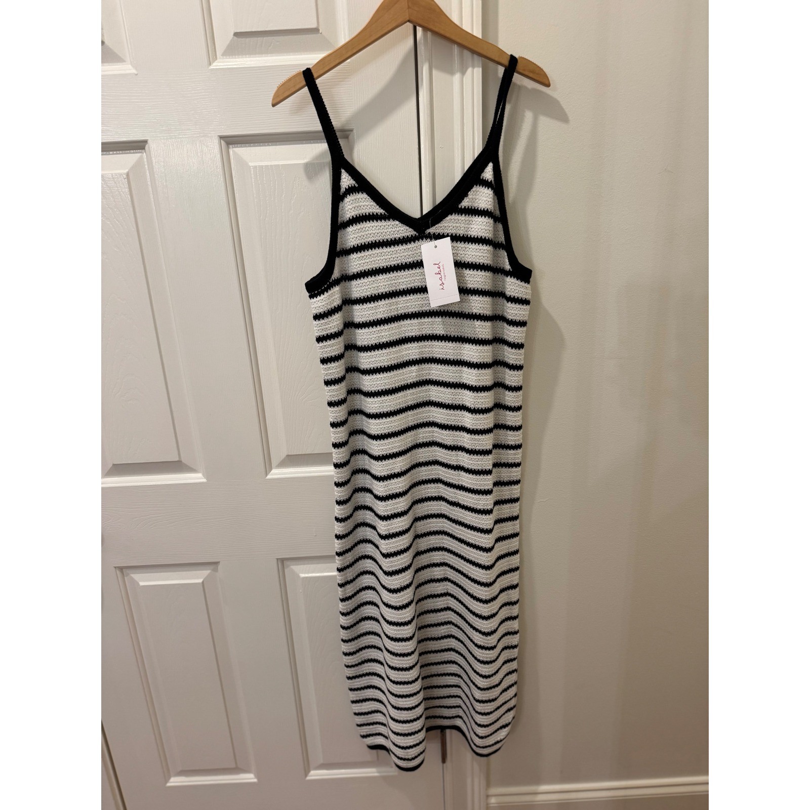 Isabel by Ingrid & Isabel Womens XXL Black White Stripe Knit Maternity Dress