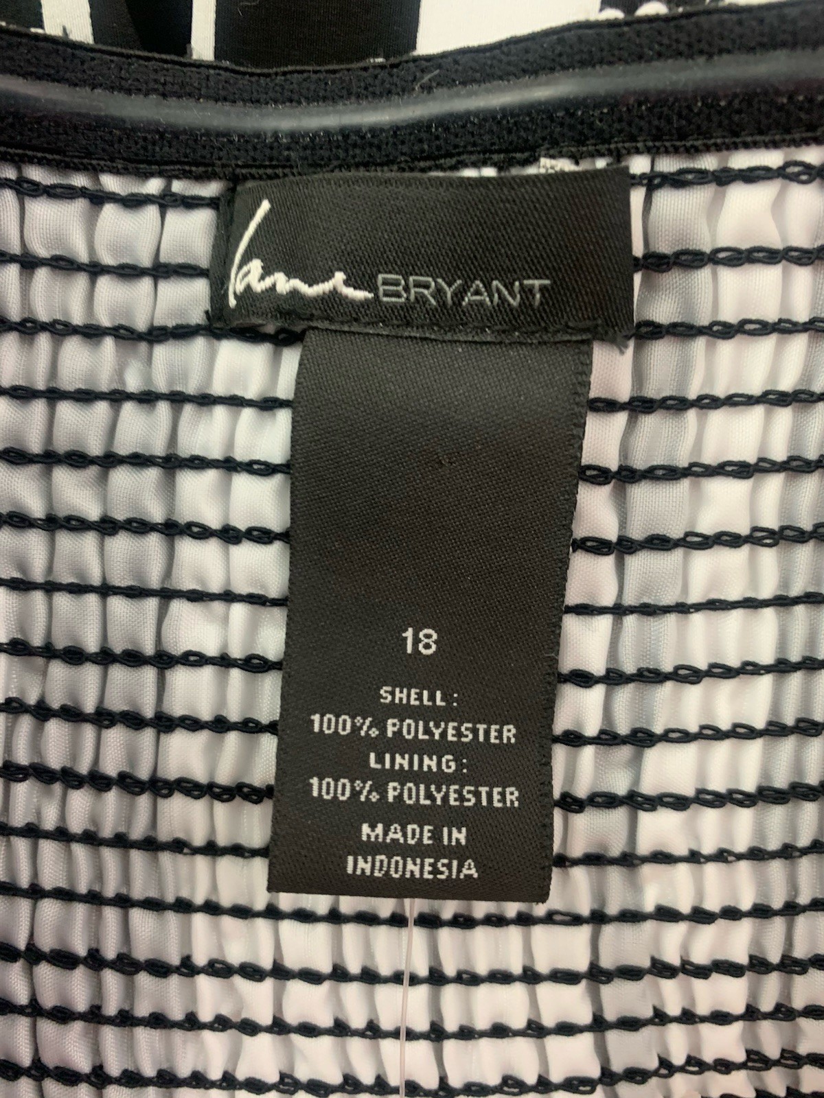 Lane Bryant Dress Spaghetti Strap Plus Sz 18 Black White Stripe Fit & Flare NWT
