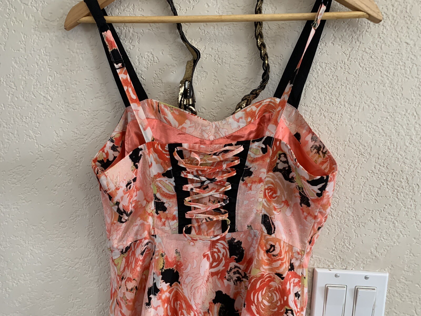 Candies Orange Black Belted Fully Lined Dress Size 7