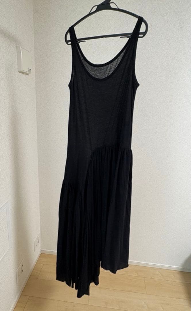USED YOHJI YAMAMOTO BLACK CUT-AND-SEWN DRESS, ITEM NUMBER FG-T15-074-1S ACCEPT