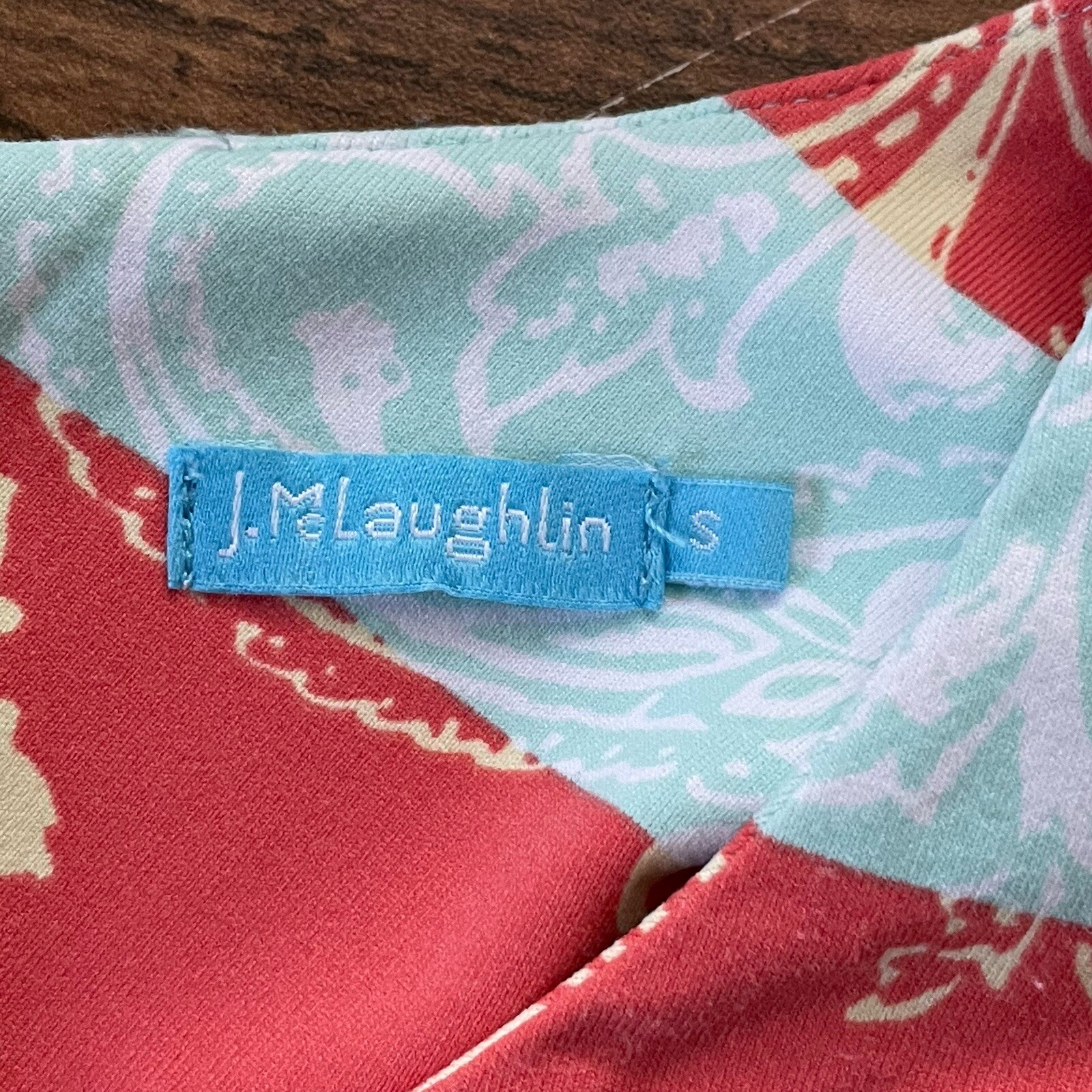 J McLaughlin Womens Dress Sz Small Blue Orange Paisley Stripe Catalina Cloth