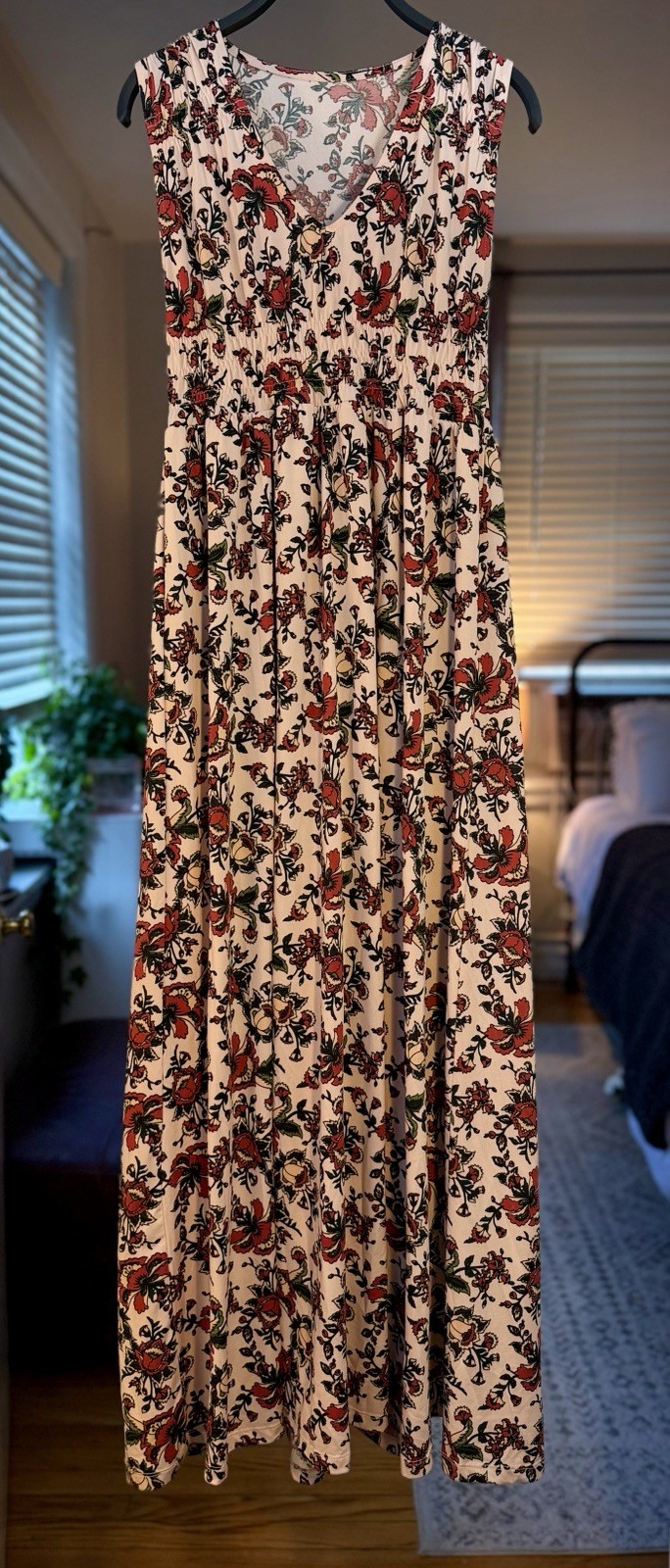 Everly Grey Valeria Amaryllis Dress Floral Pink Sleeveless Maxi Vacation M