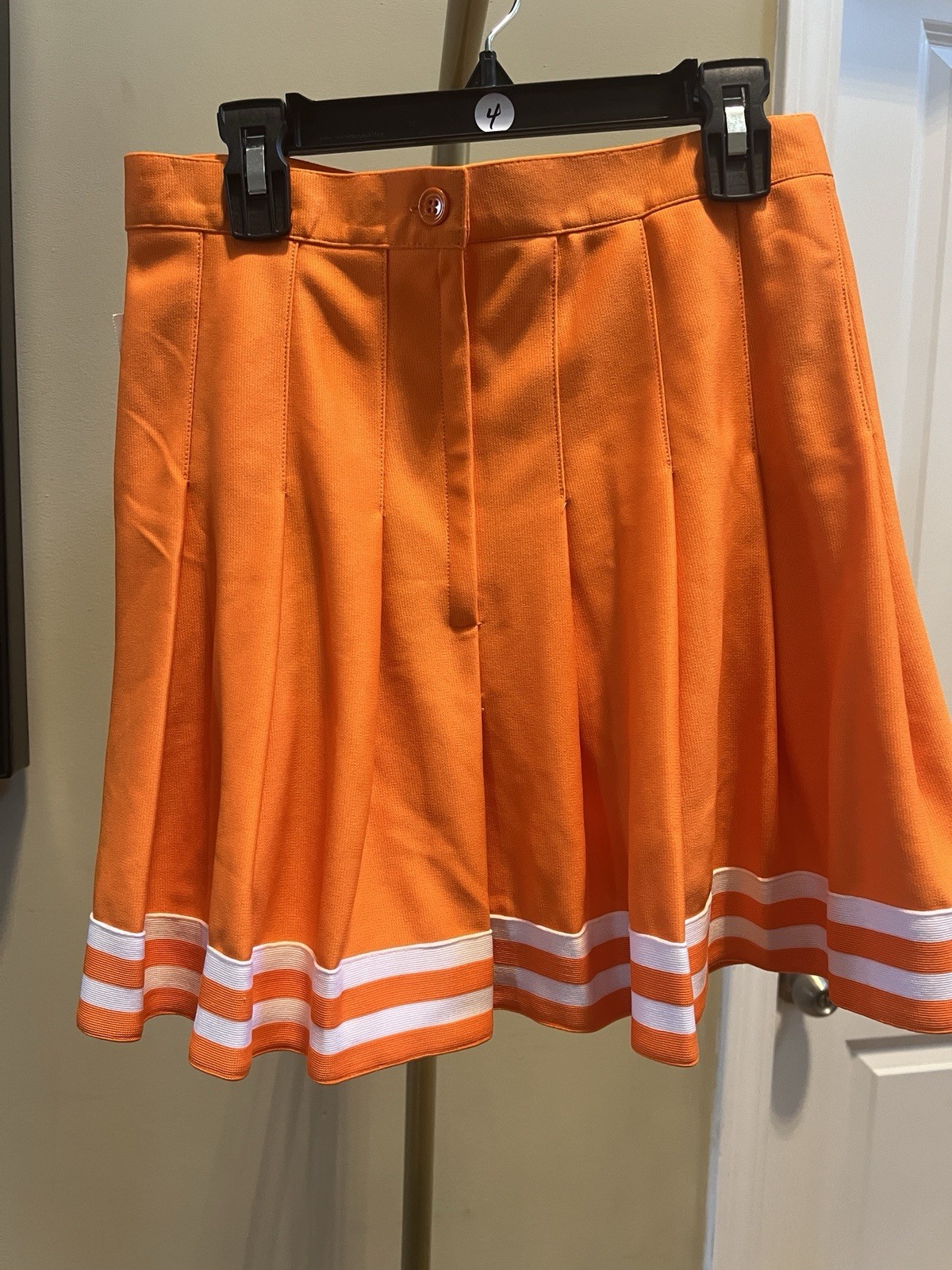Clemson Pleated Orange/White Skirt Tiger Print Logo, Polyester