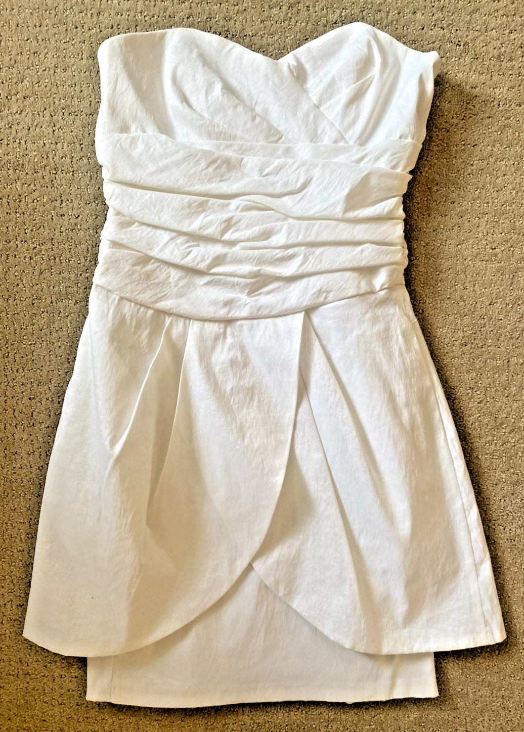 VTG 80s 90s Jessica McClintock White Prom HOCO Dress Bubble Hem Sz 10