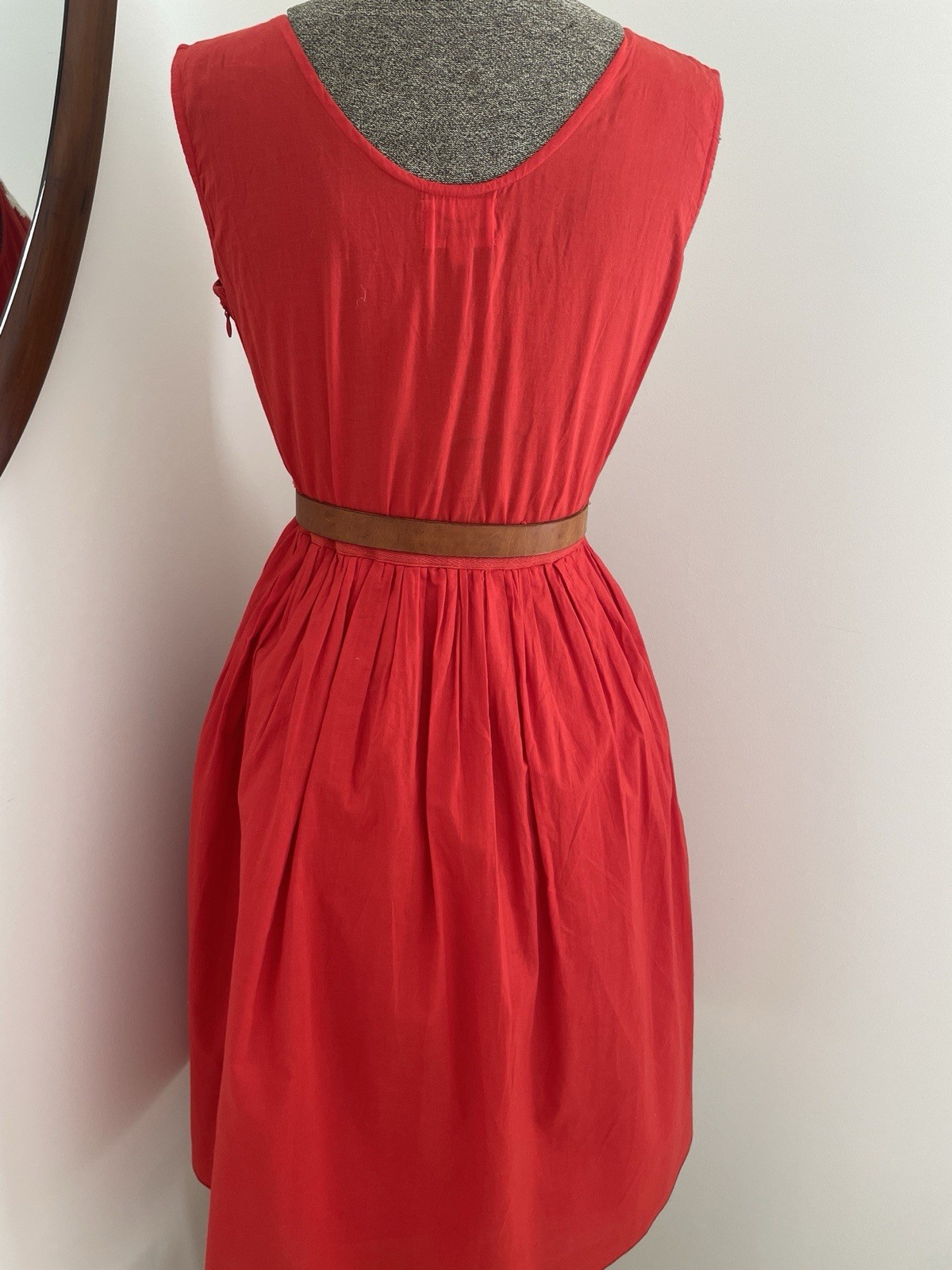 Husk Red Mexican Embroidered Boho Dress