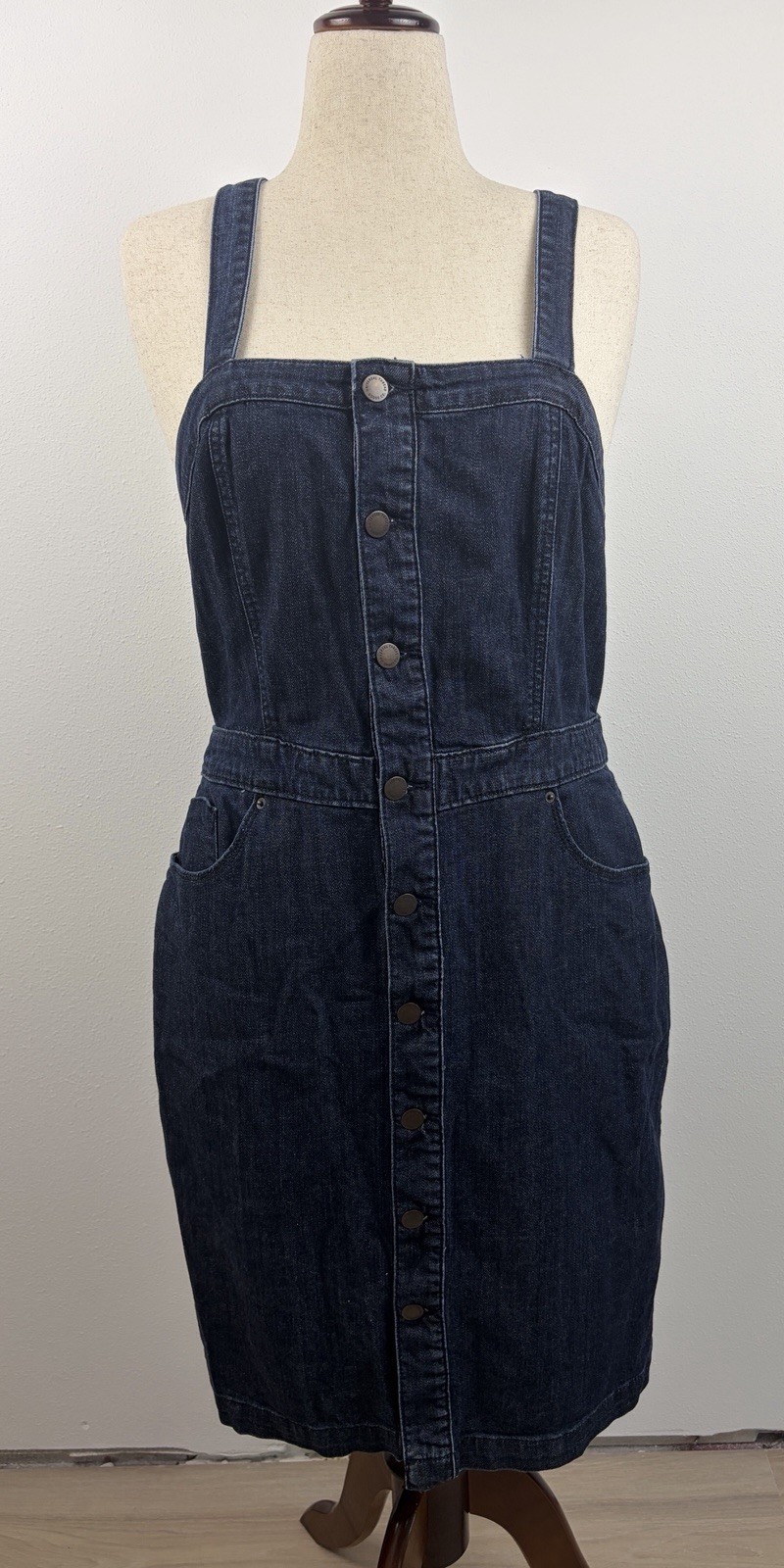 Universal Thread Denim Button Front Midi Dress Women’s Plus Size 16 Dark Wash