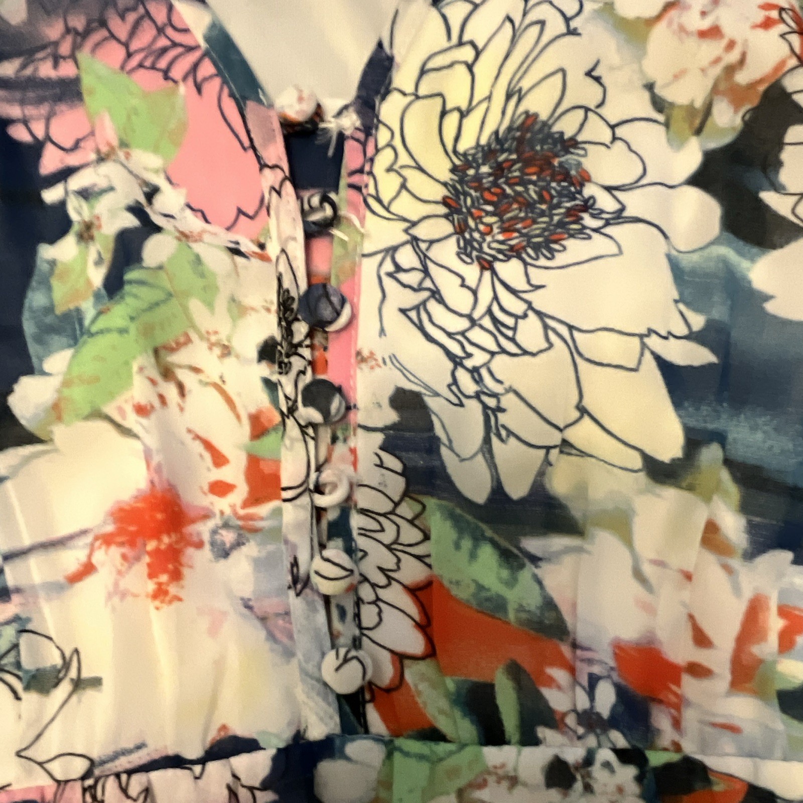 DR2 Multicolor Floral Cold Shoulder Short Sleeve long dress One-Piece XS