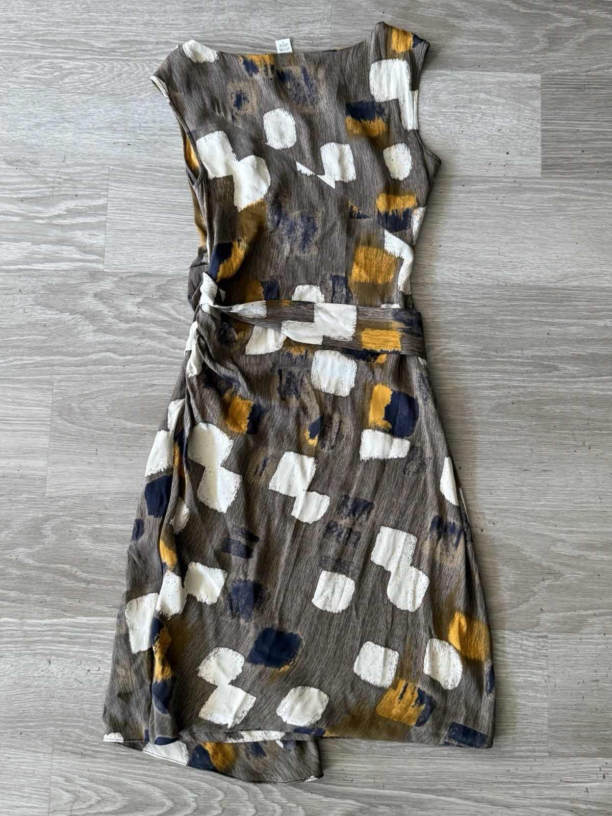 Diane von Furstenberg Women’s Geometric Print Silk Dress Size 8 UK US 4 Brown