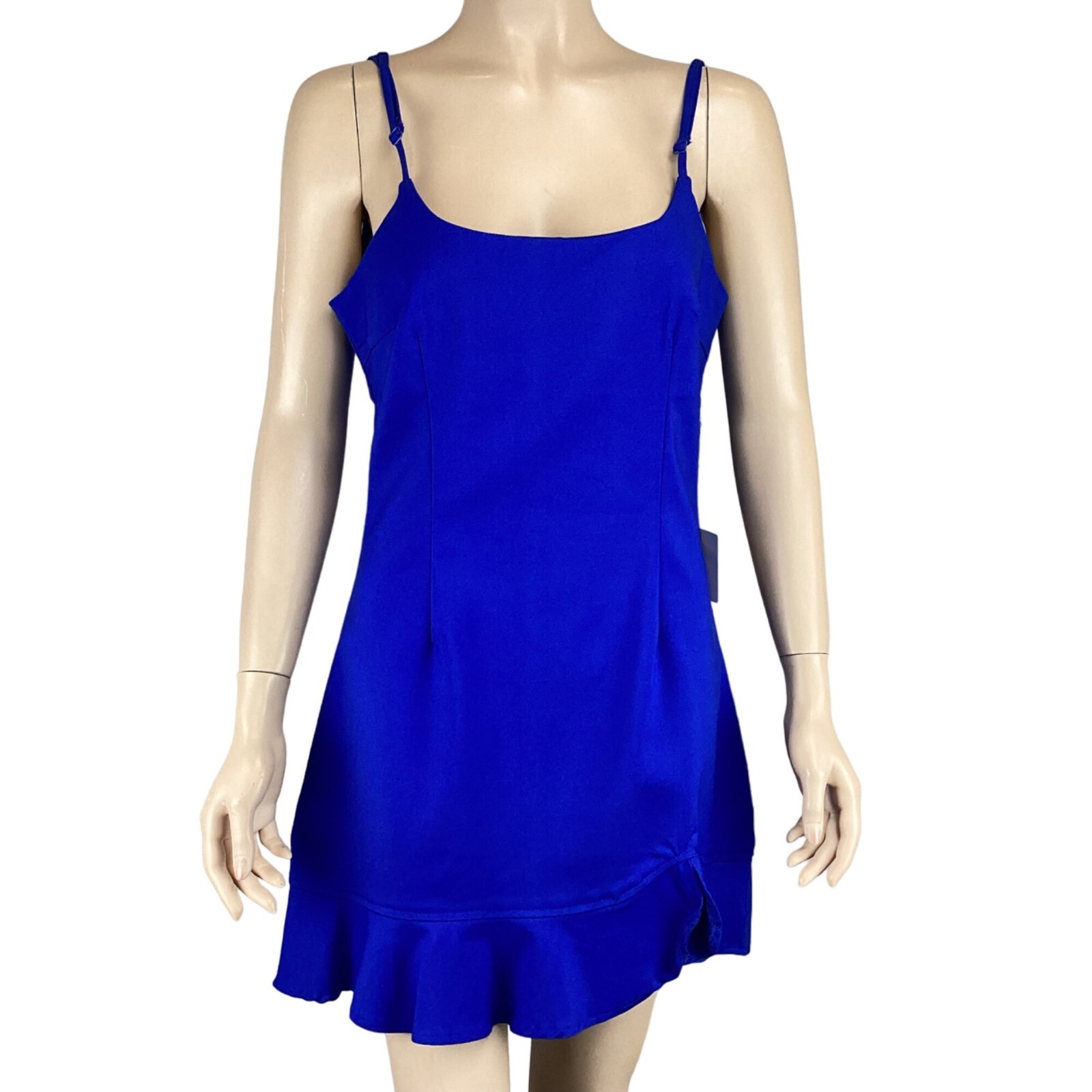 Superdown Revolve Mini Dress Size Large Shayla Cobalt Blue Ruffle NWT
