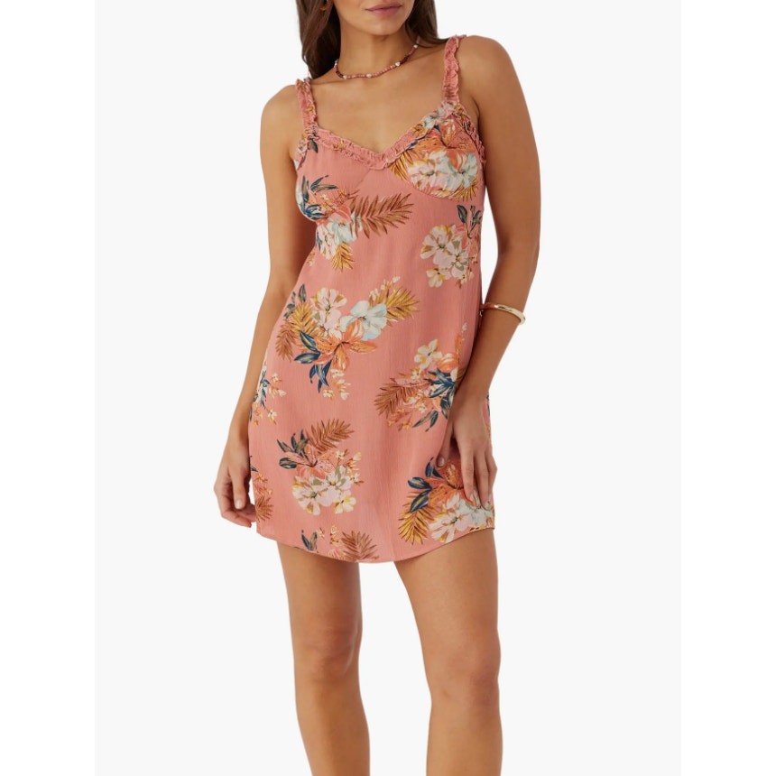 O’Neill Luella Babydoll Dress Pink Floral – Size Medium