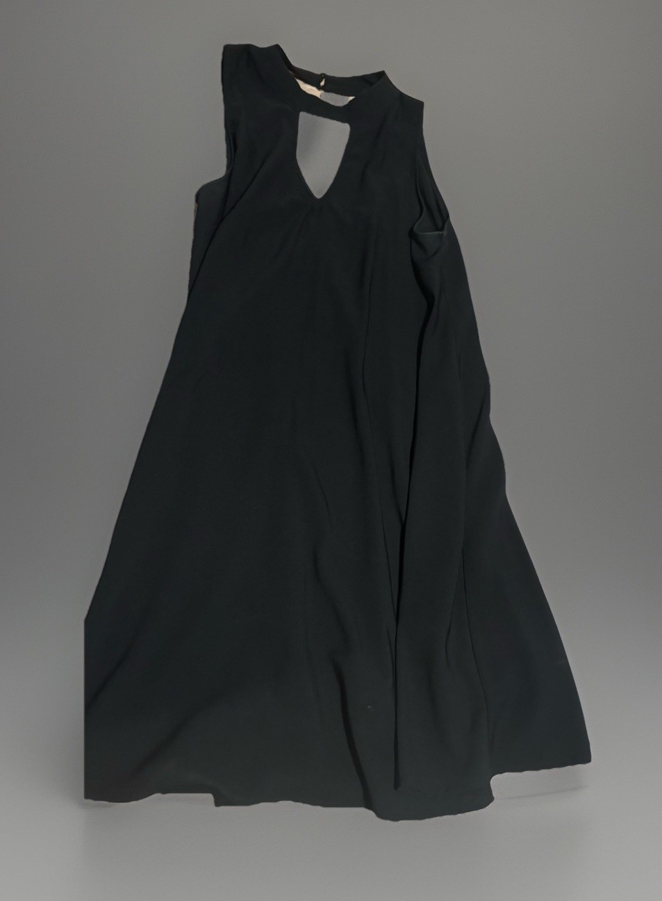 xhilaration XL Black Soft Silky Peek A Boo Top Thirty Seven 37 Inches Long Neck