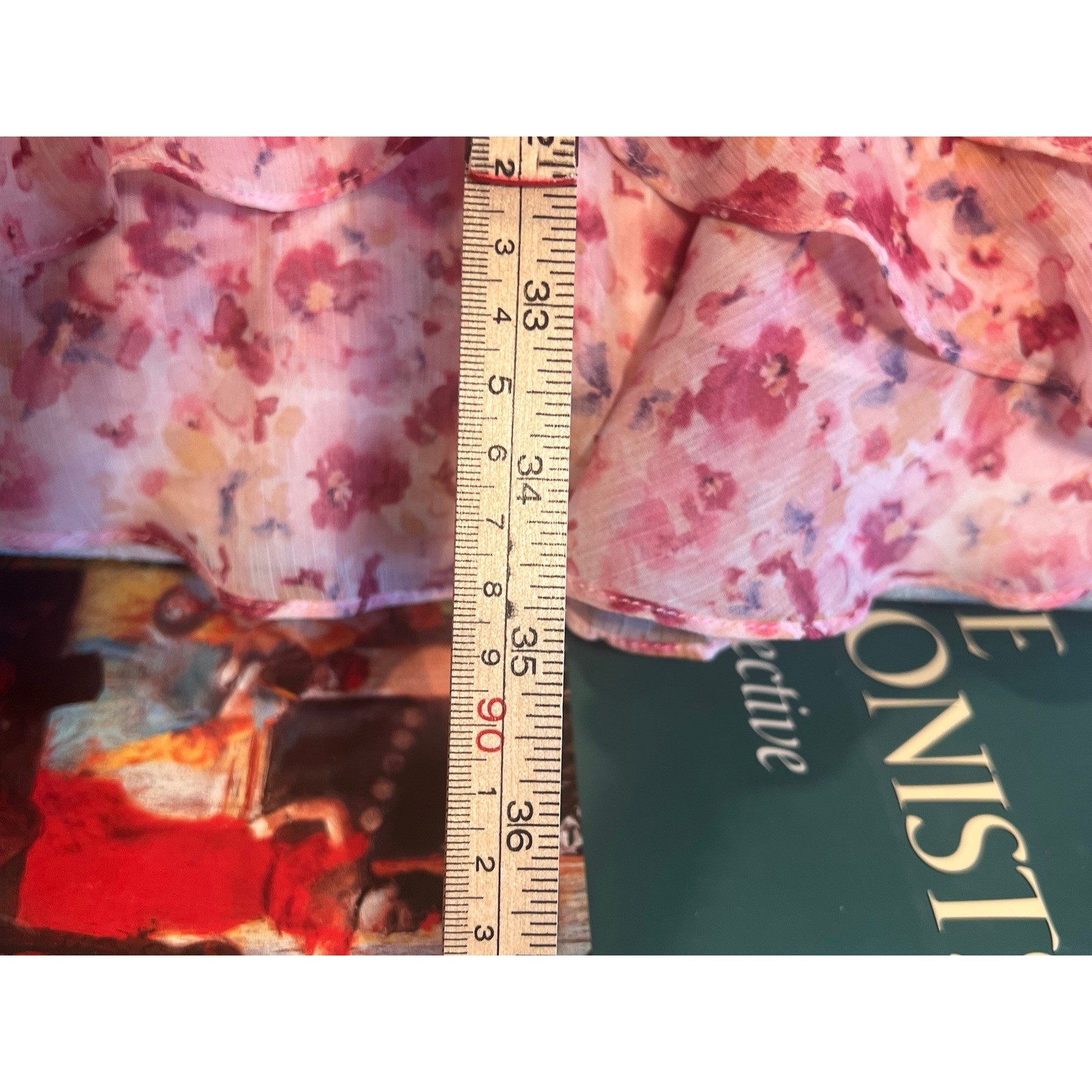MISA Los Angeles Pink Floral Chiffon Smocked Mini Dress Ruffle Flutter Sleeve XS