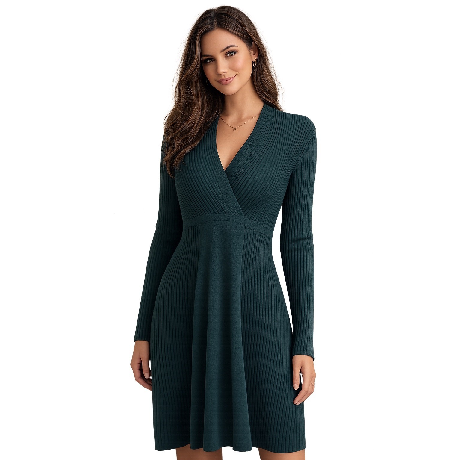 Athleta Womens Merino Wool Sweater Dress Green Medium