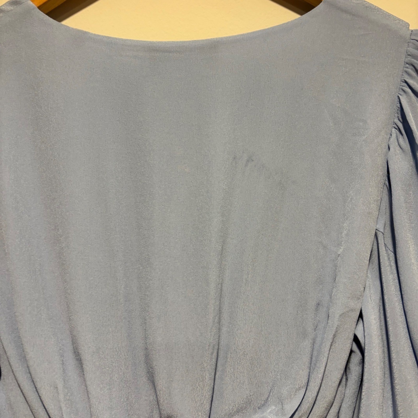 The Kooples euro summer Light Blue Button Front Puff Sleeve Mini Dress 1S