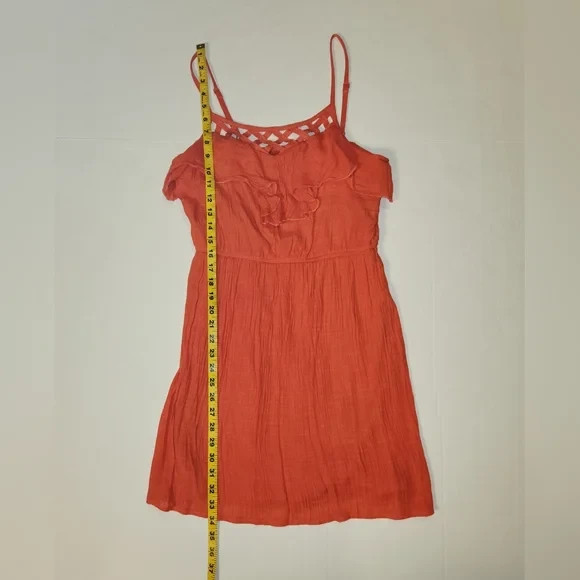 Red Camel Empire Waist Spaghetti Strap Coral Pink Dress Medium M EUC