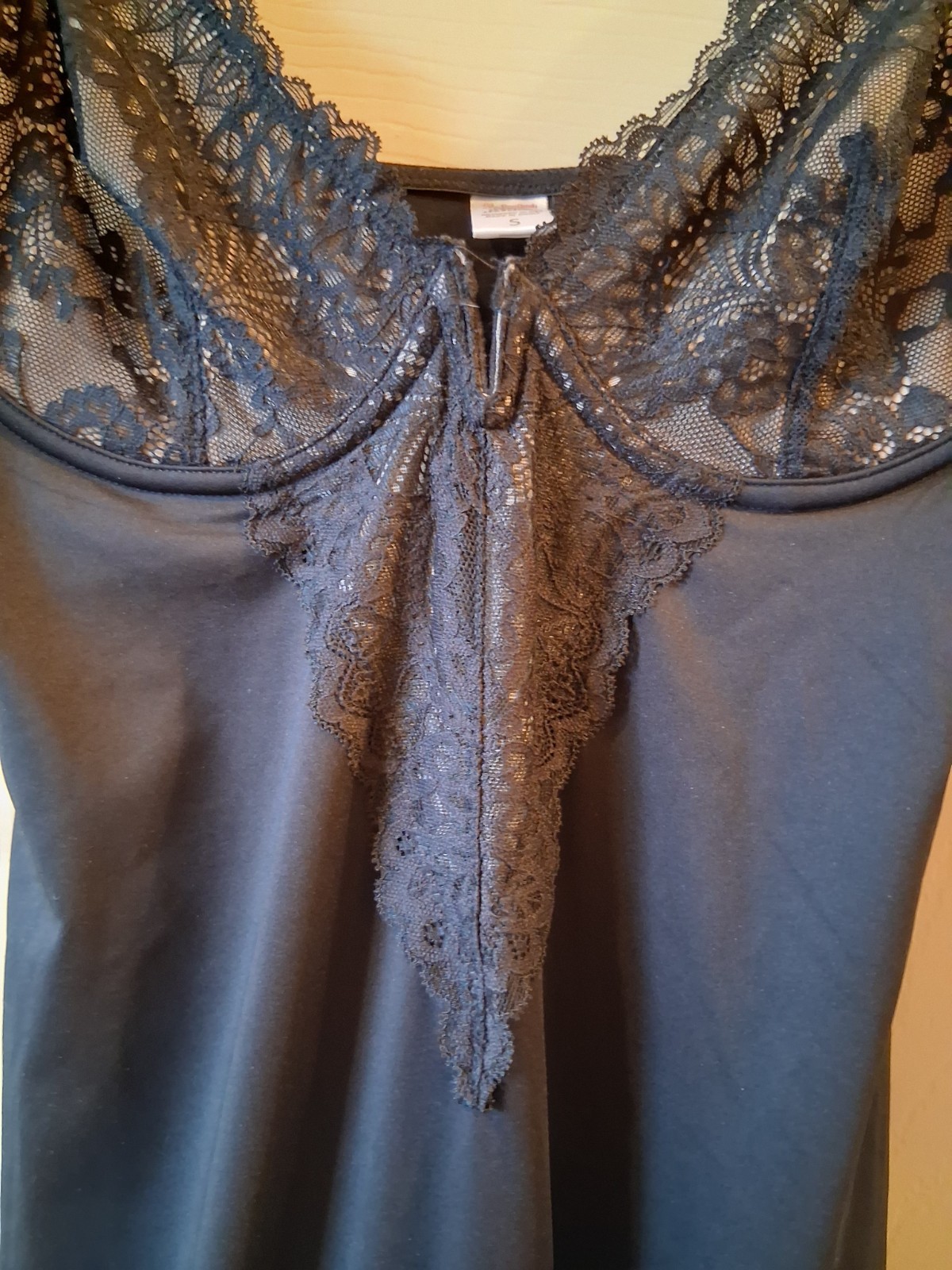 POPILUSH Lace Bias Side Slit Slimming Maxi Slip Dress SzS Black Vamp Whimsigoth