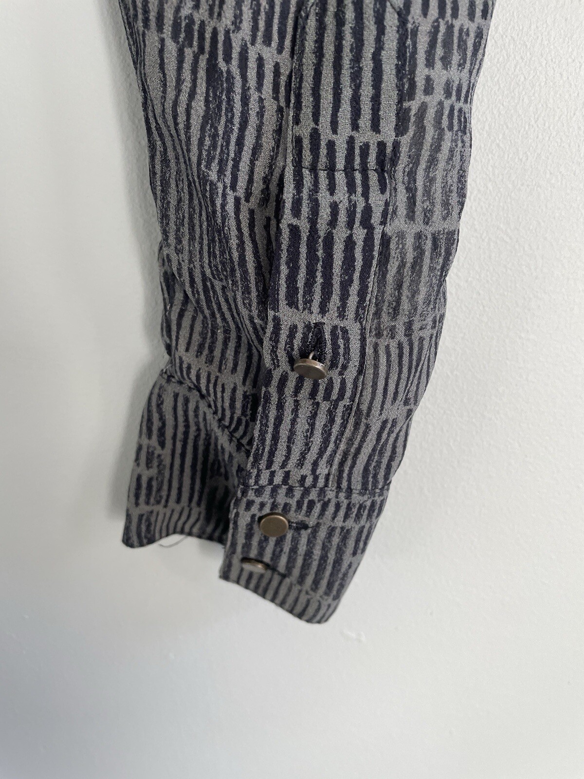 HUSK Australia Grey/ Green Pattern Layering Shirt Dress Drawstring Fits Uk 12