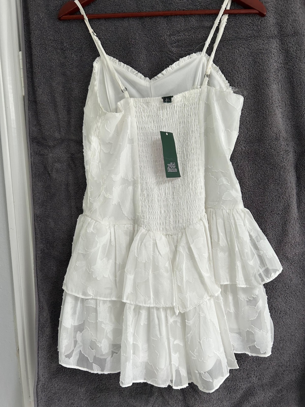 White Layered Ruffle Dress