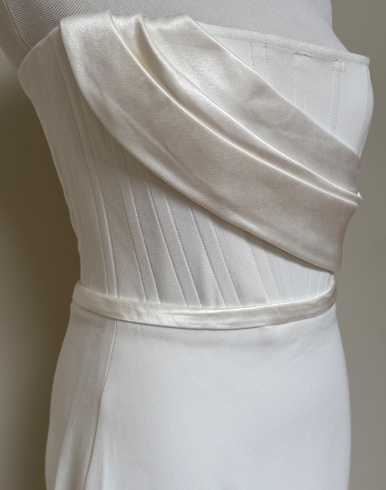 Alex Perry Elyse White Strapless Corset Draped Wedding Gown Dress 8 US 4 $6500