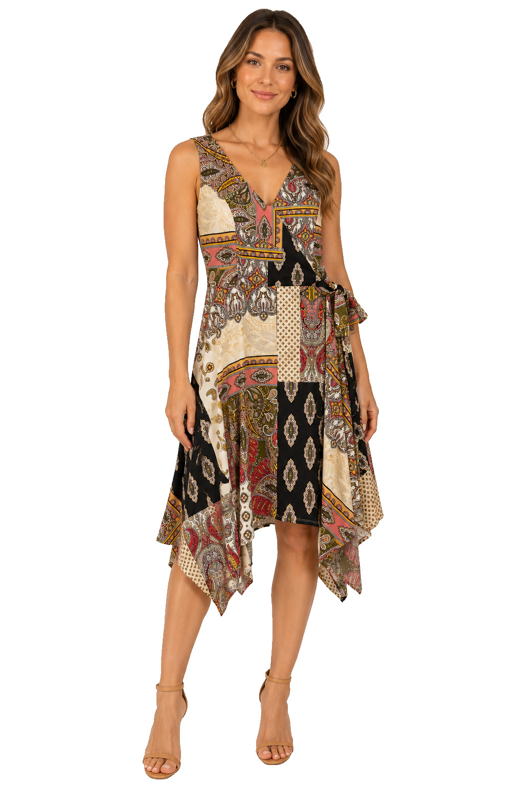 EST. 1946 Dress XL Patchwork Paisley Handkerchief Hem Sleeveless NWOT