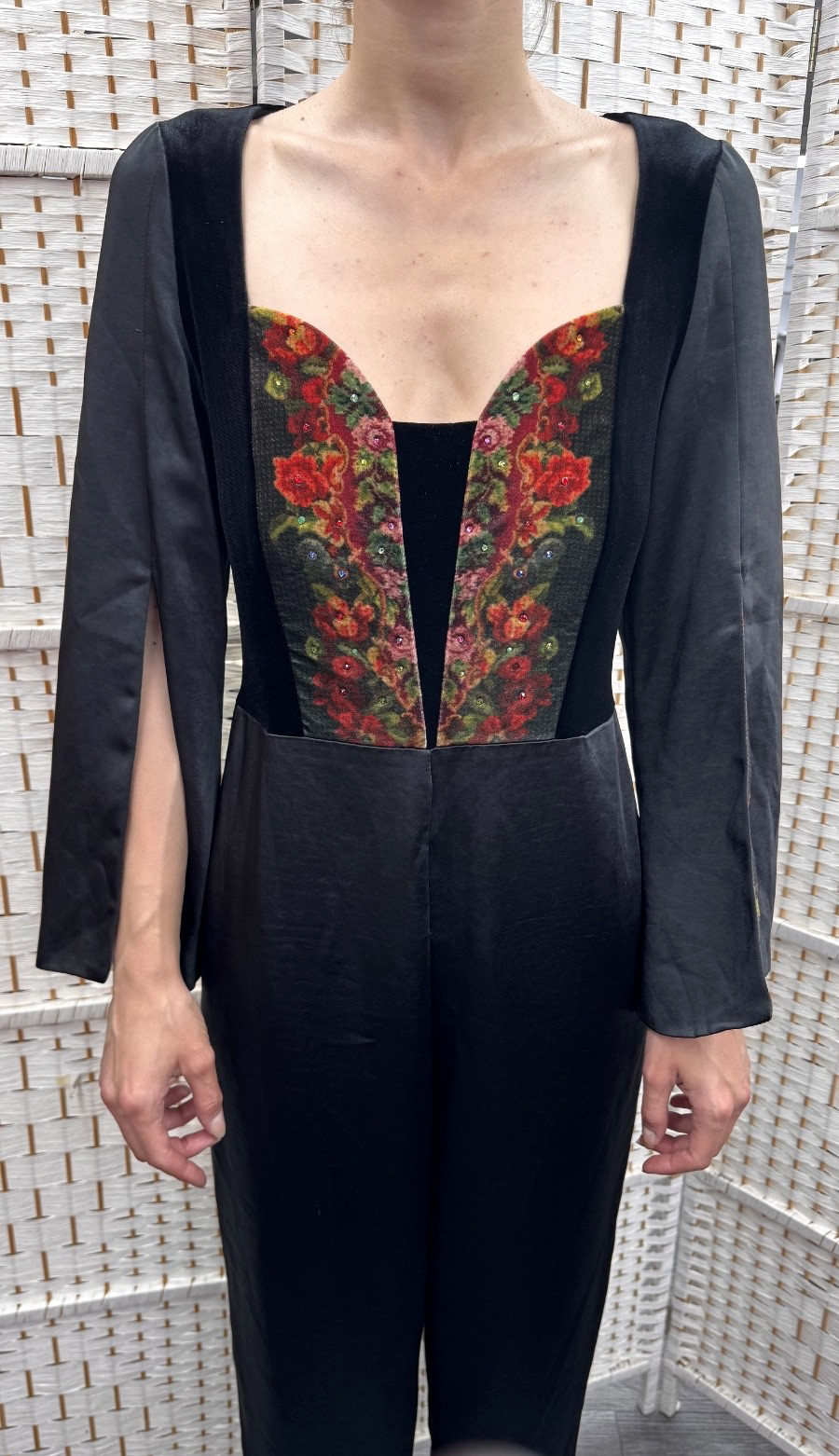 Michal Negrin Full Length Black Elegant Overalls Size -38 – Beautiful.
