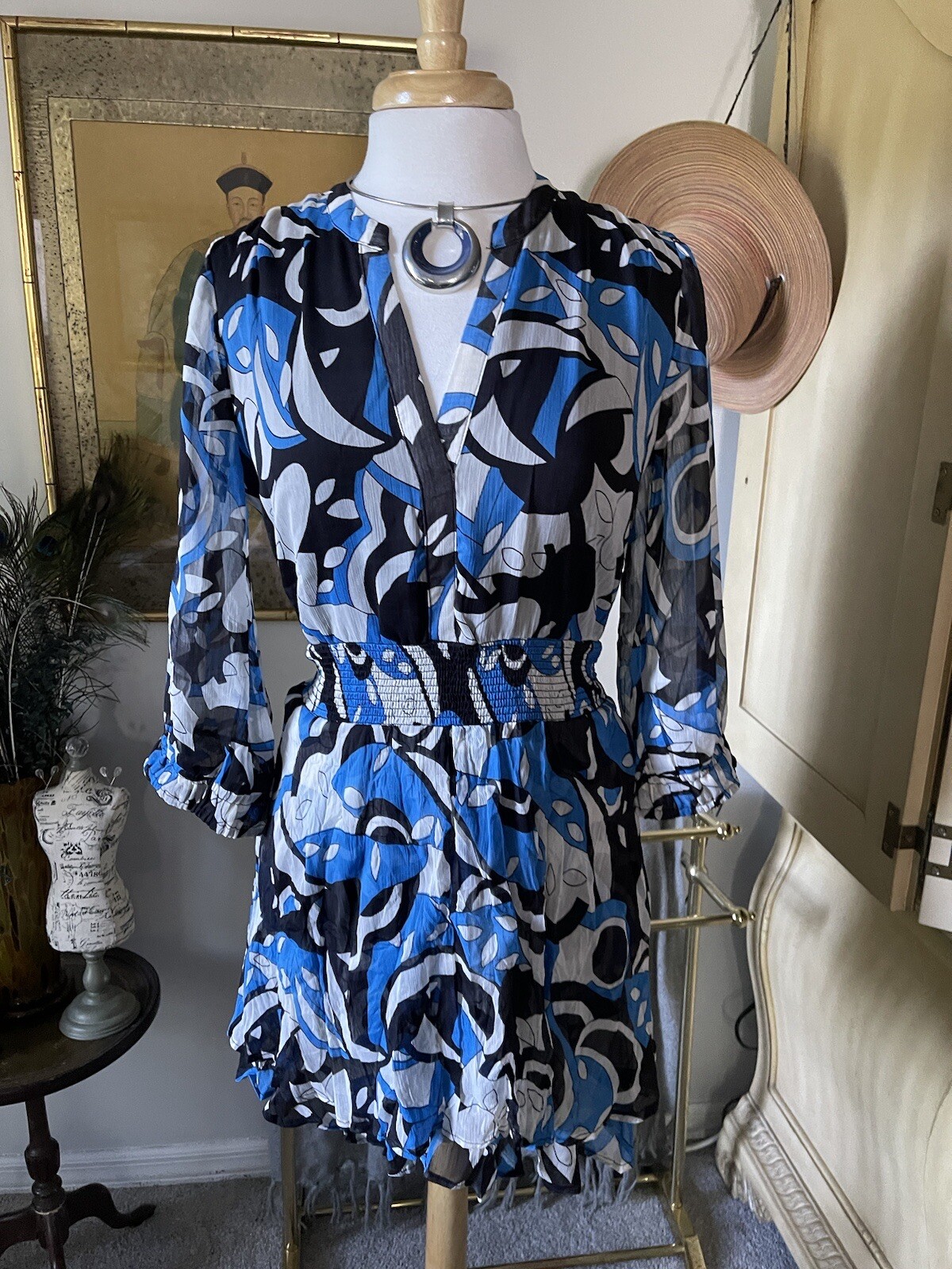 Designer Anna Kay Mini Dress Women’s Made In France New $899.00 Size Large L