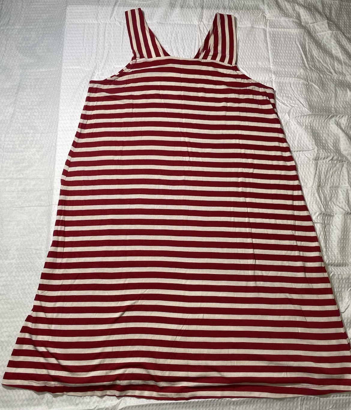 Gudrun Sjoden Small Made In Bulgaria Dress Red And White Striped Tank Dress