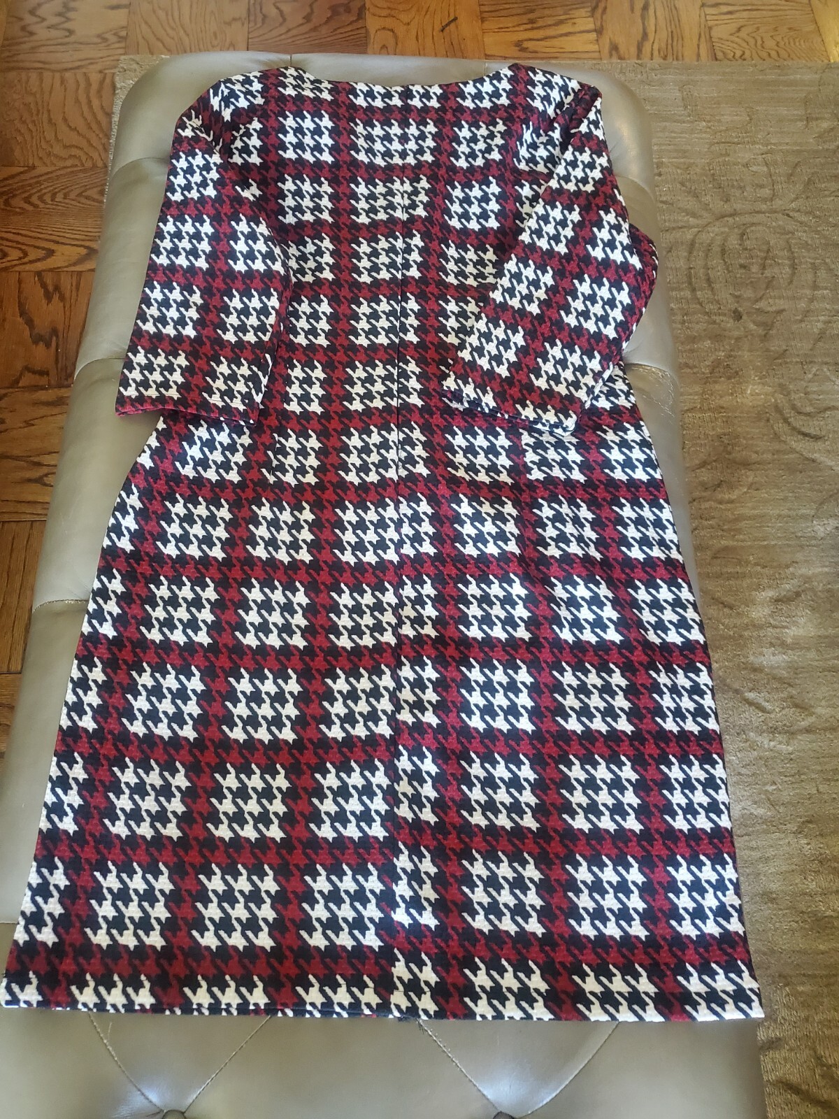 Metrostyle Womens Houndstooth Pattern Dress Size XL MAROON