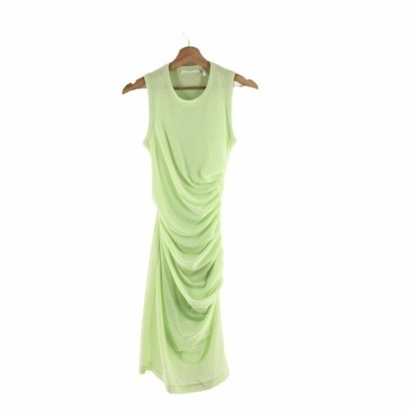 Helmut Lang Twist Sheath Dress Electric Yellow XS
