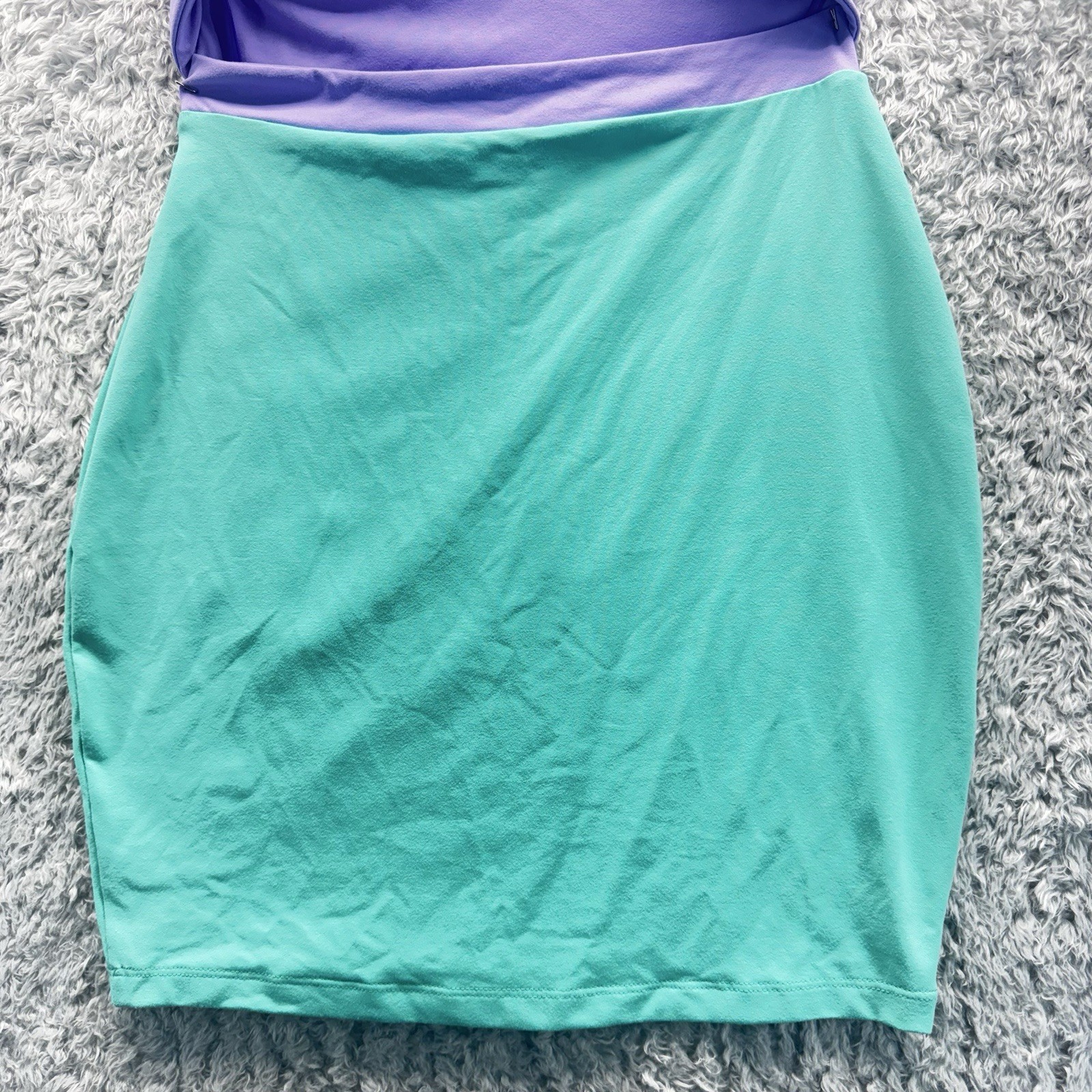 NWOT Susana Monaco String Color Block Bodycon Dress Fairy Teal Purple Women S