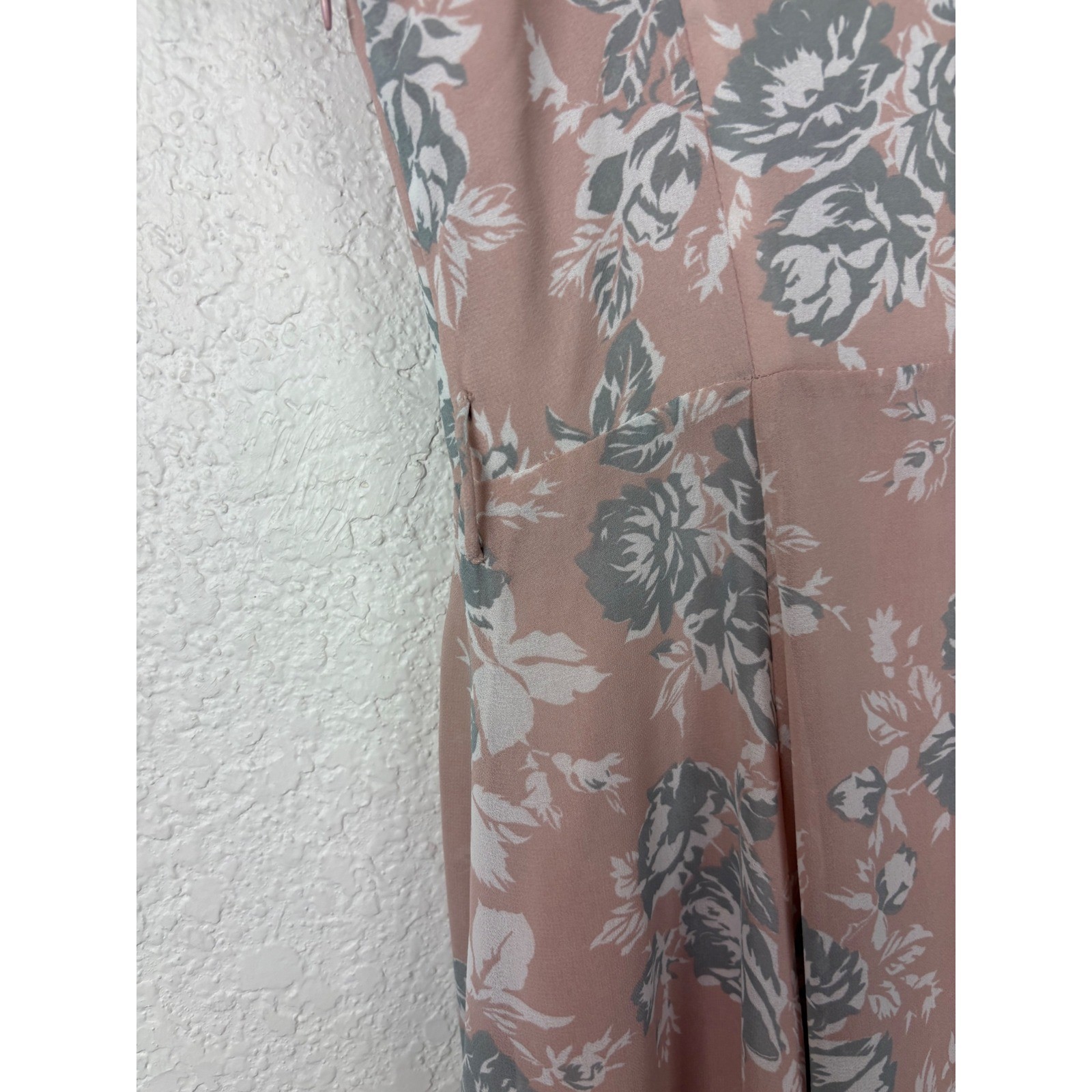 Lovers + Friends Pink Floral Cold Shoulder Maxi Dress V-Neck Ruffle Gown Slit