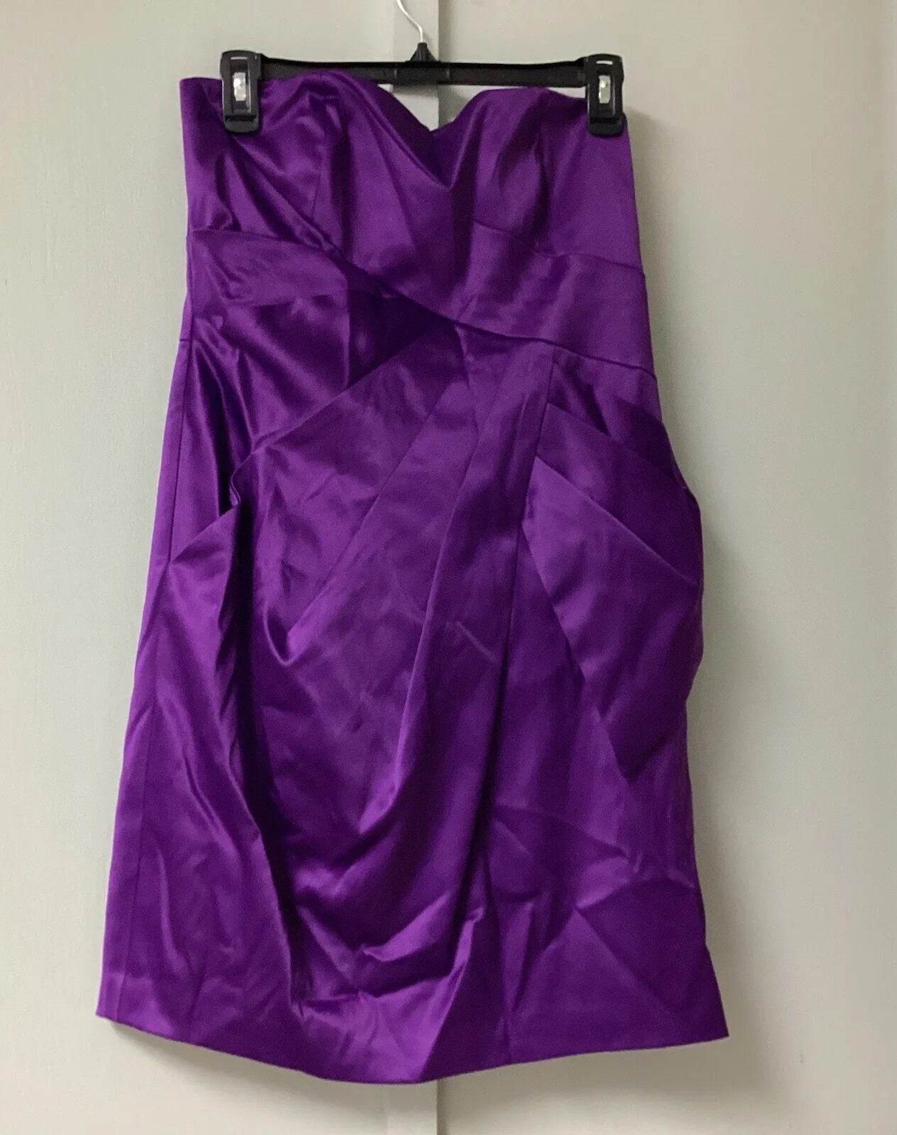New Max & Cleo Cocktail Dress Women’s Size 10 Strapless Purple Mulberry Pockets
