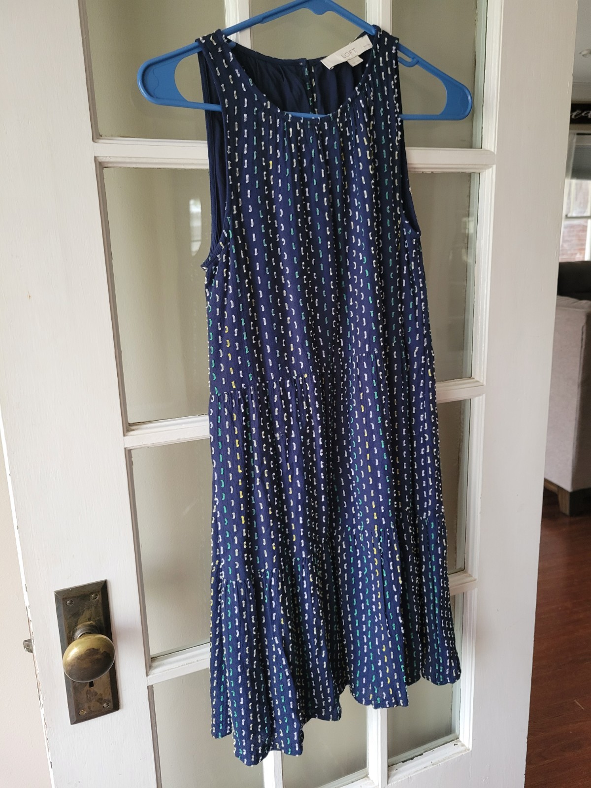 LOFT Straight Sundress Women XSP Pullover Lined Blue Casual Picnic Beach Outdoor