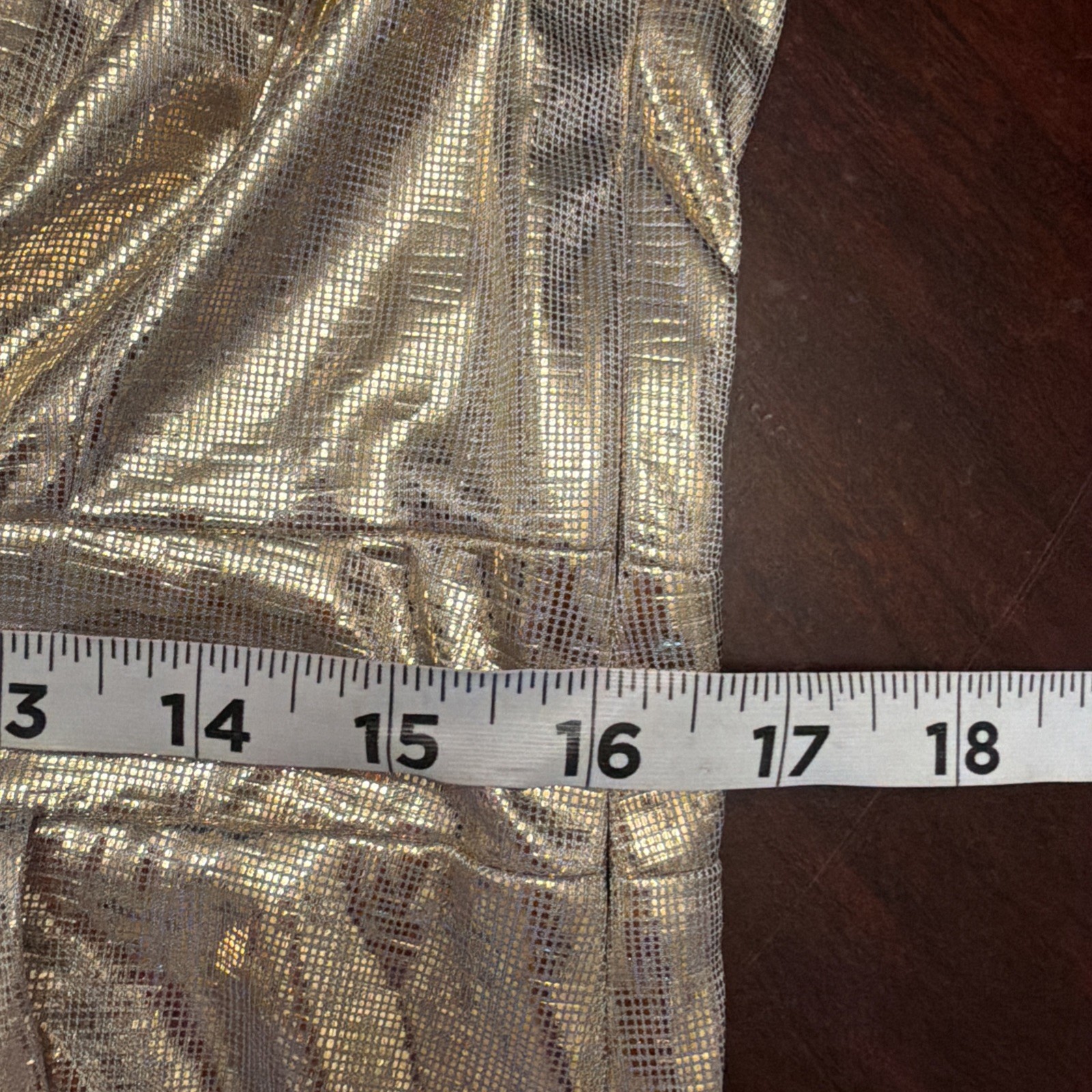 NWT Eva Mendes Gold Metallic One Shoulder Ruched Dress L Elegant Cocktail Party