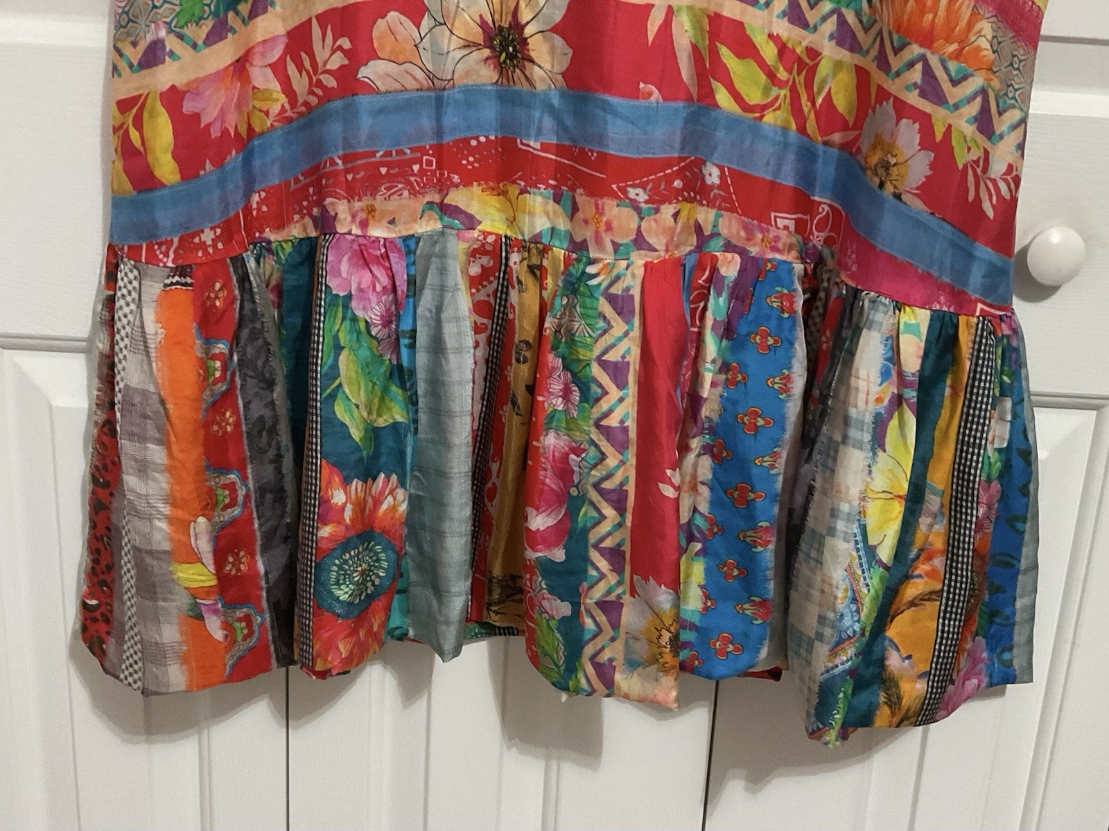 JOHNNY WAS Friendship Imogene Dress Silk Shortened Maxi Tiered Floral Size L
