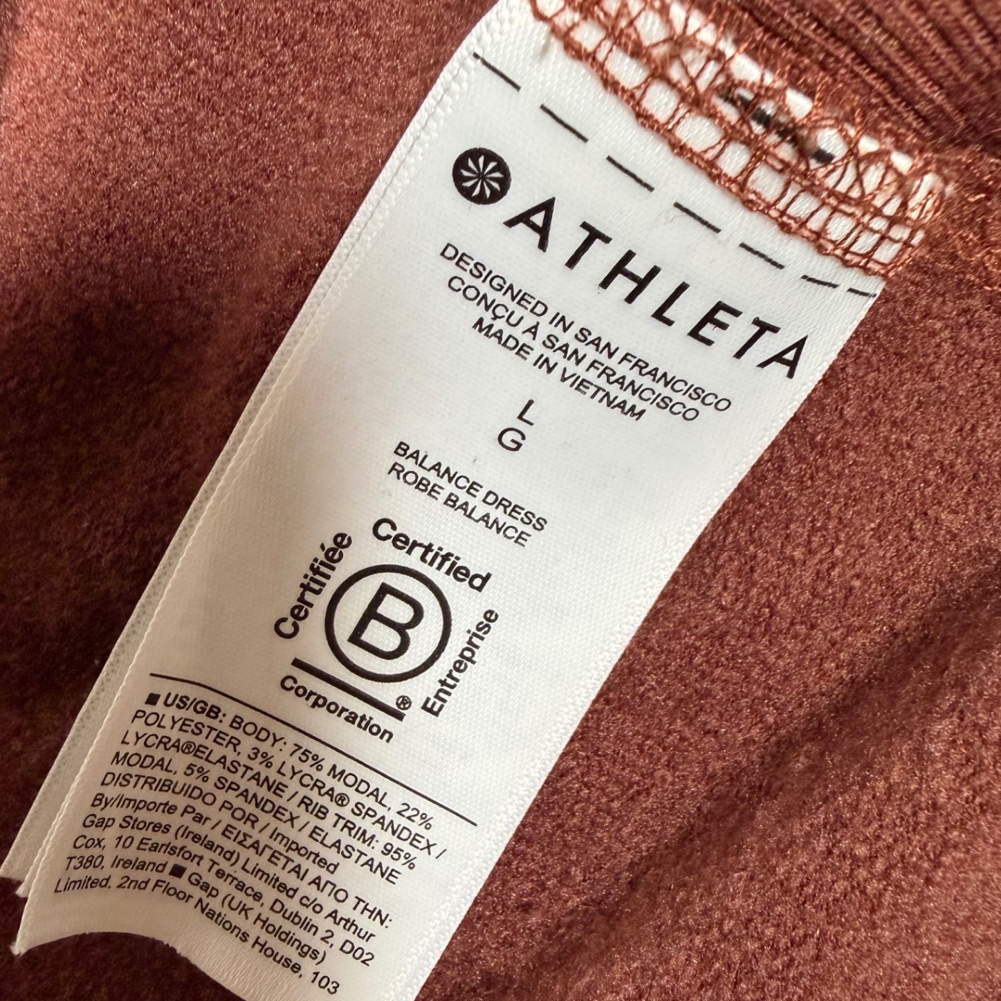 Athleta Large Rust Heathered Modal Tunic Sweatshirt Side Zip Long Sleeve Pockets