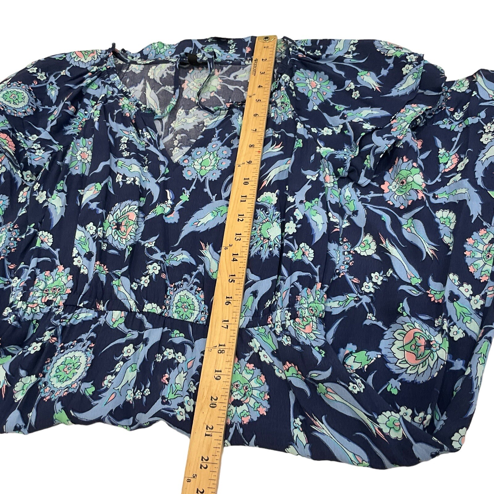 8P NWT TALBOTS Sweet Garden Popover Dress Blue Floral Size 8 P India Ink Petite