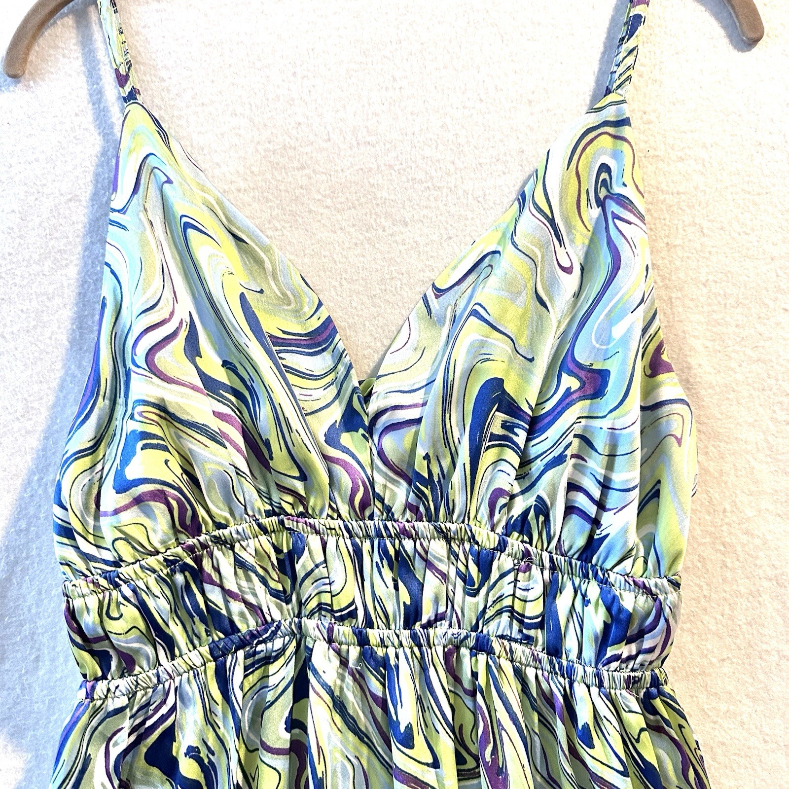 Y2K Charlotte Russe M Medium Babydoll Tiered Empire Waist Satin Slip Dress