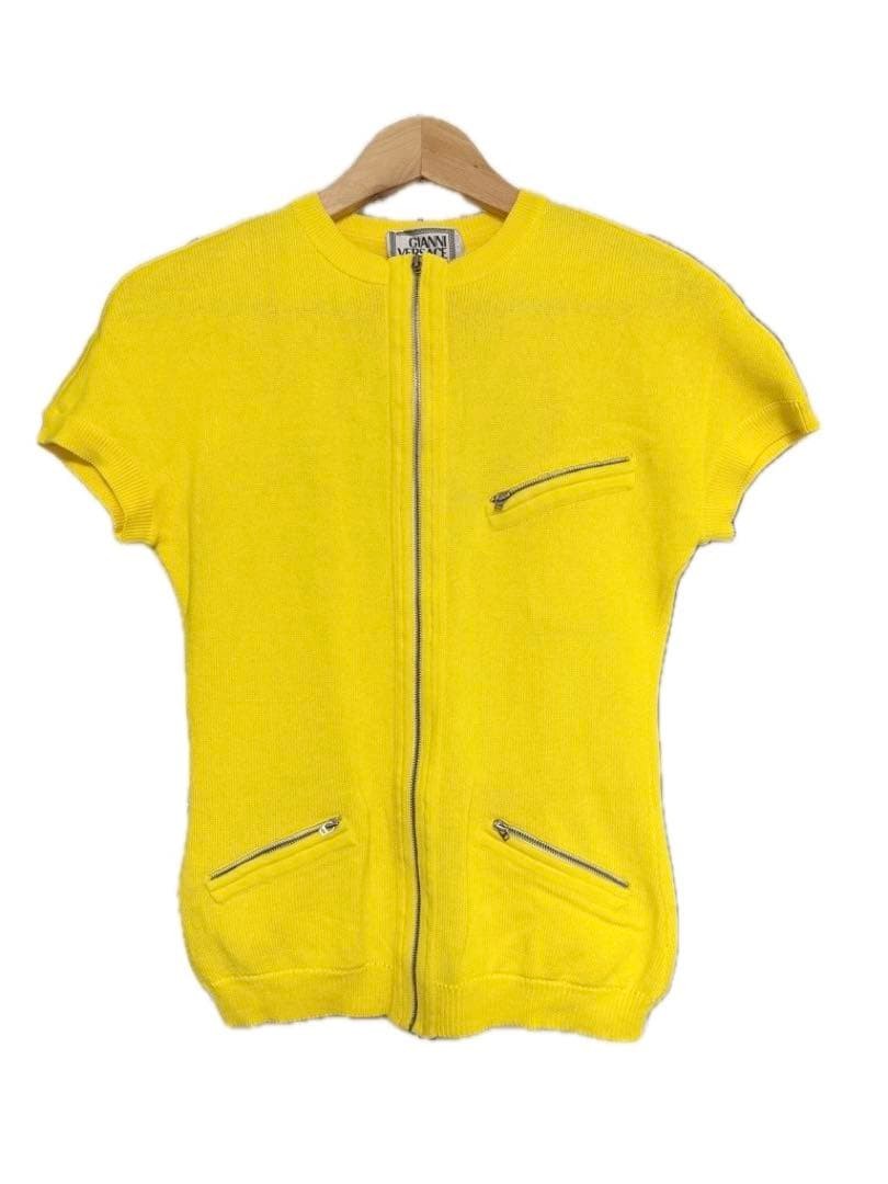 USED [EXCELLENT CONDITION] GIANNI VERSACE SUMMER KNIT SHORT SLEEVE YELLOW SIZE