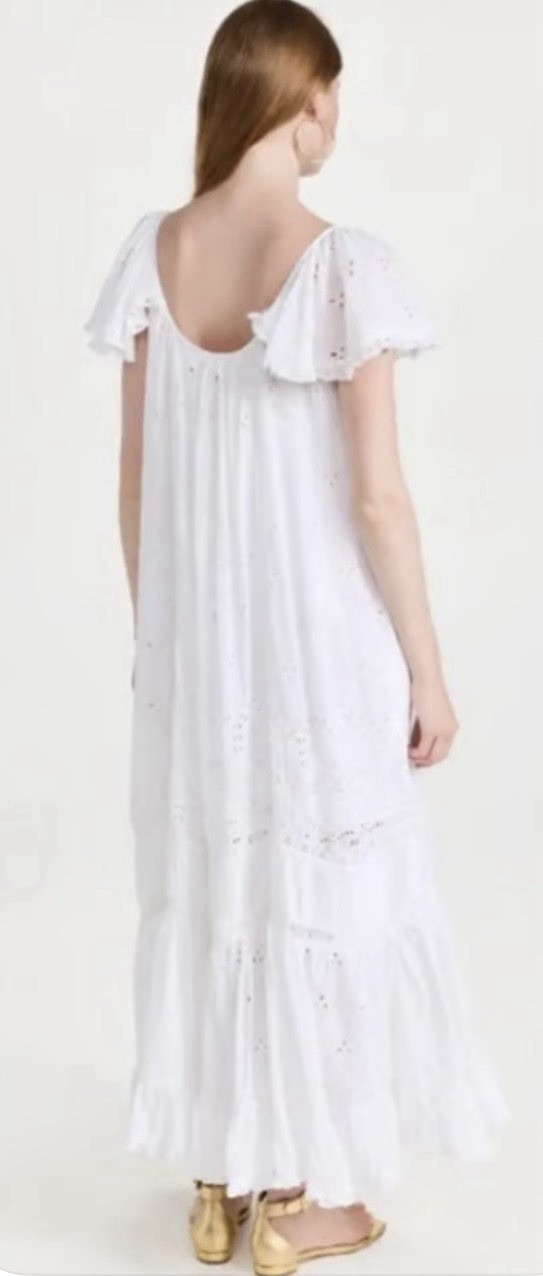 ByTIMO Broderie Anglaise White Cotton /viscose Maxi Dress Ladies SZ S 8 – 10