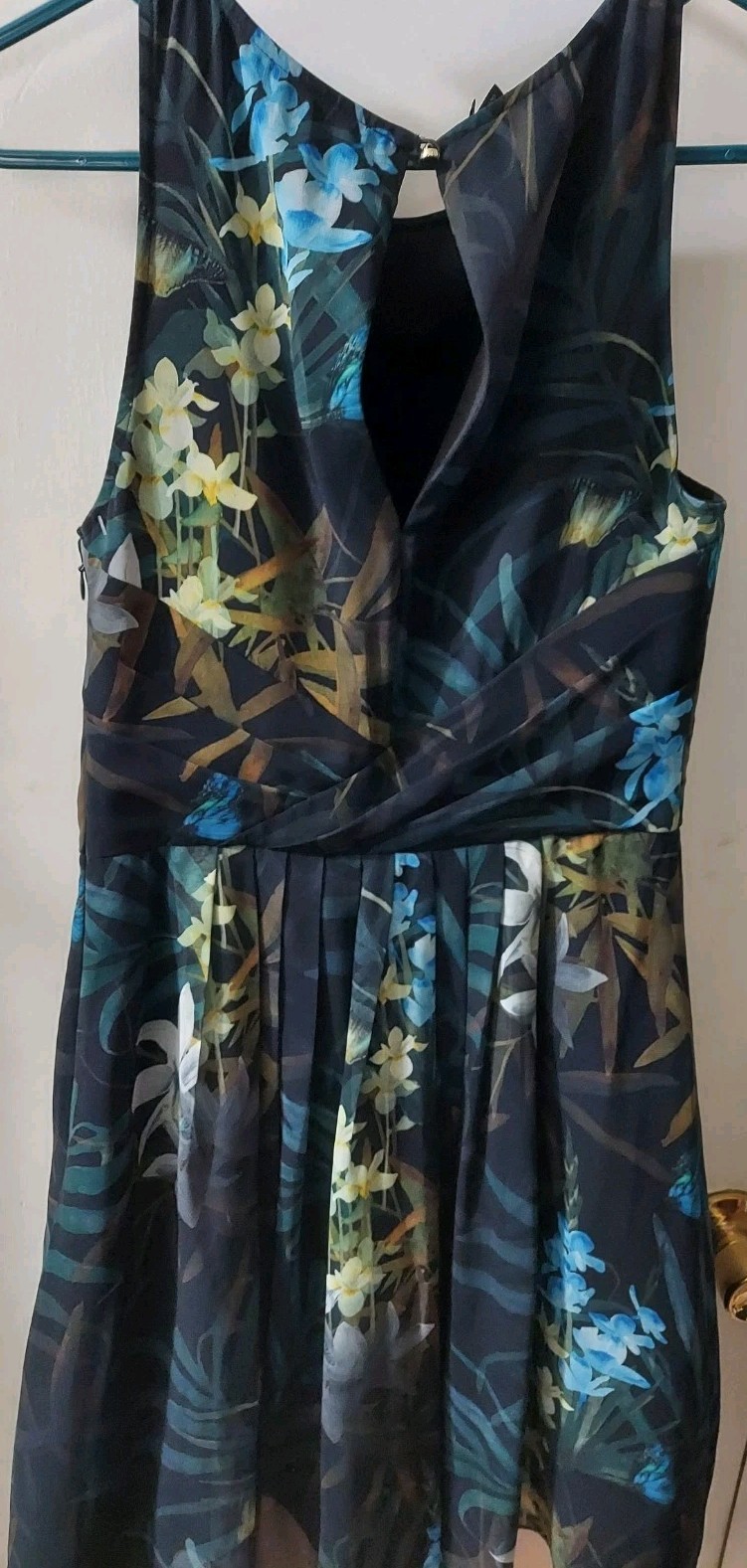 Ted Baker London Multicolor Floral Sleeveless Cocktail Party Dress Size 1