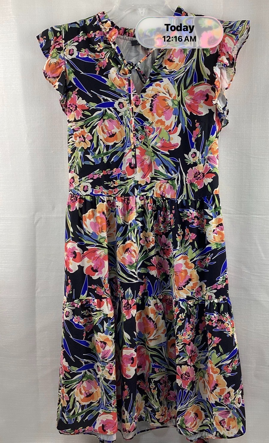 Julia Jordan Floral Midi Dress Women’s Medium Multicolor Flutter Sleeve