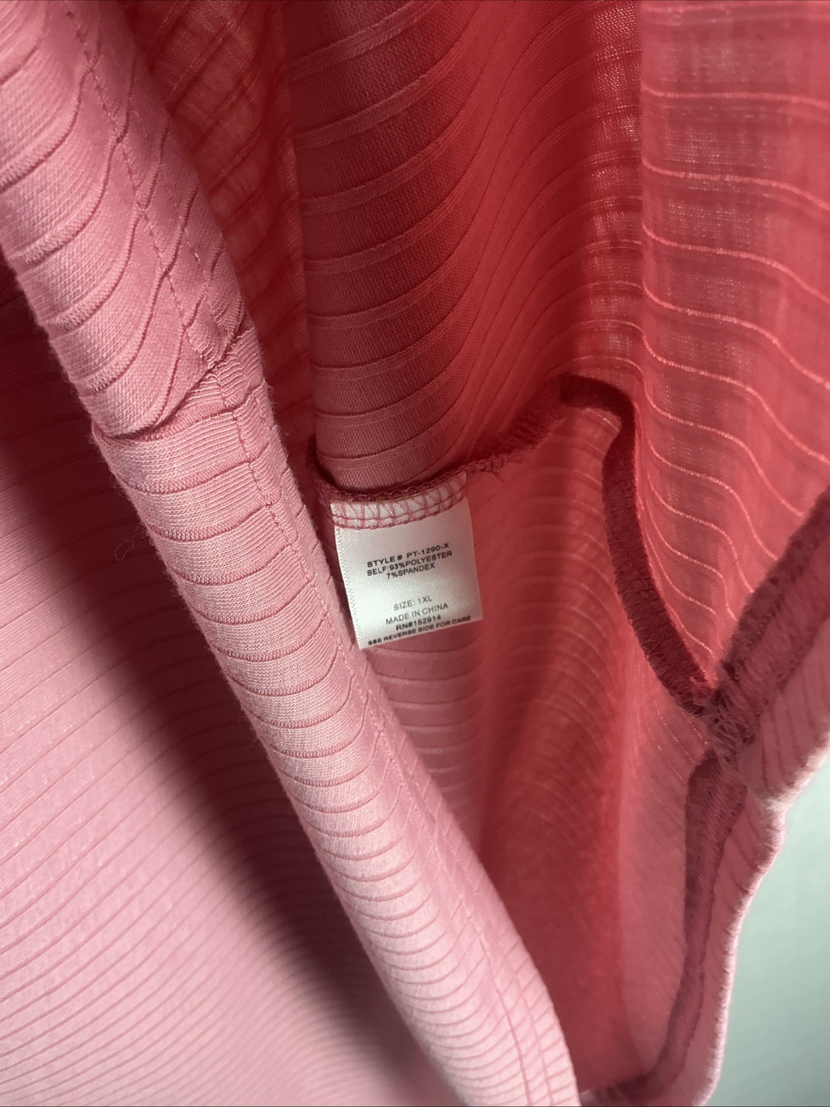 Step Up+ 1XL Pink Ribbed Cold Shoulder Sleeve Swing Dress
