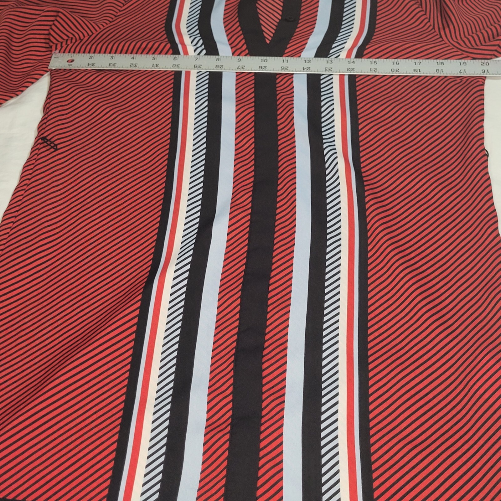 Michael Kors Size Medium Red Black Long Sleeve Dress Shift Career Belt Missing