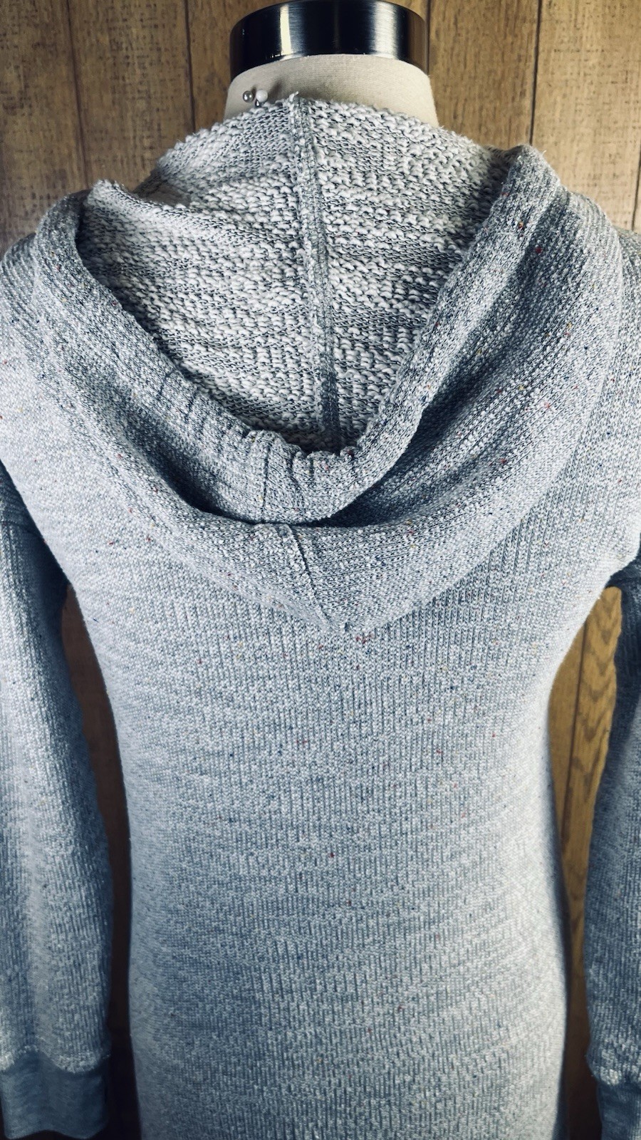 Soft Surroundings (XS) Gray Sweatshirt Dress Hooded 15” Side Slits Big Pocket