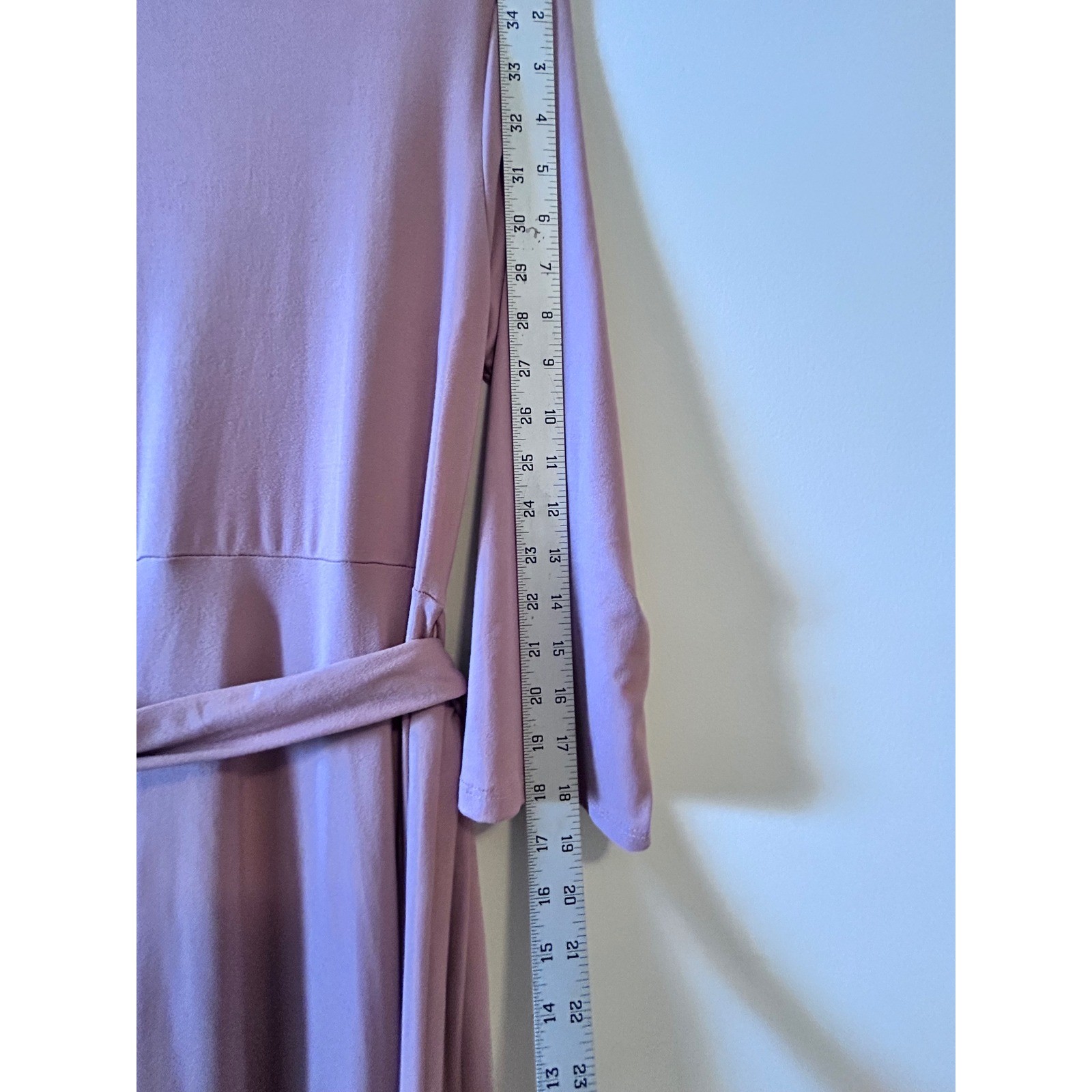 Mother Bee Maternity Mauve Pink Wrap Maxi Dress 3/4 Sleeve XL Baby Shower Photo