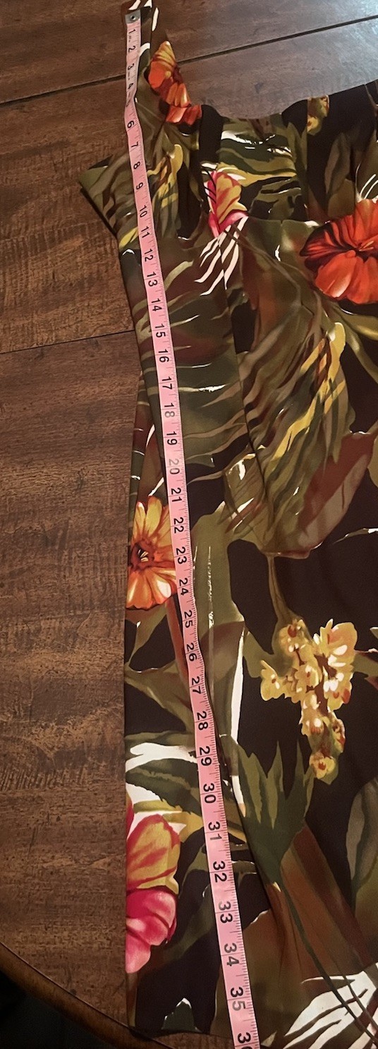 Connected Apparel Tropical Floral Dress Women 8 Brown Pink Resort Aloha Vacation