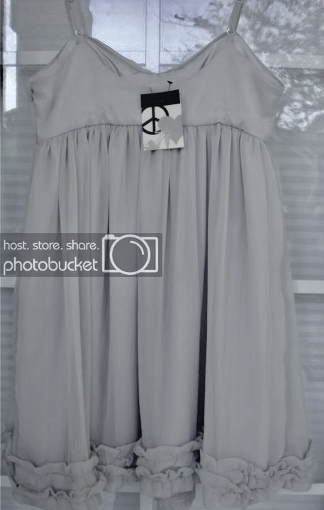 STEVE MADDEN Ruffle Botttom Gray Spaghetti Strap Homecoming Dress NWT Jrs Sz M