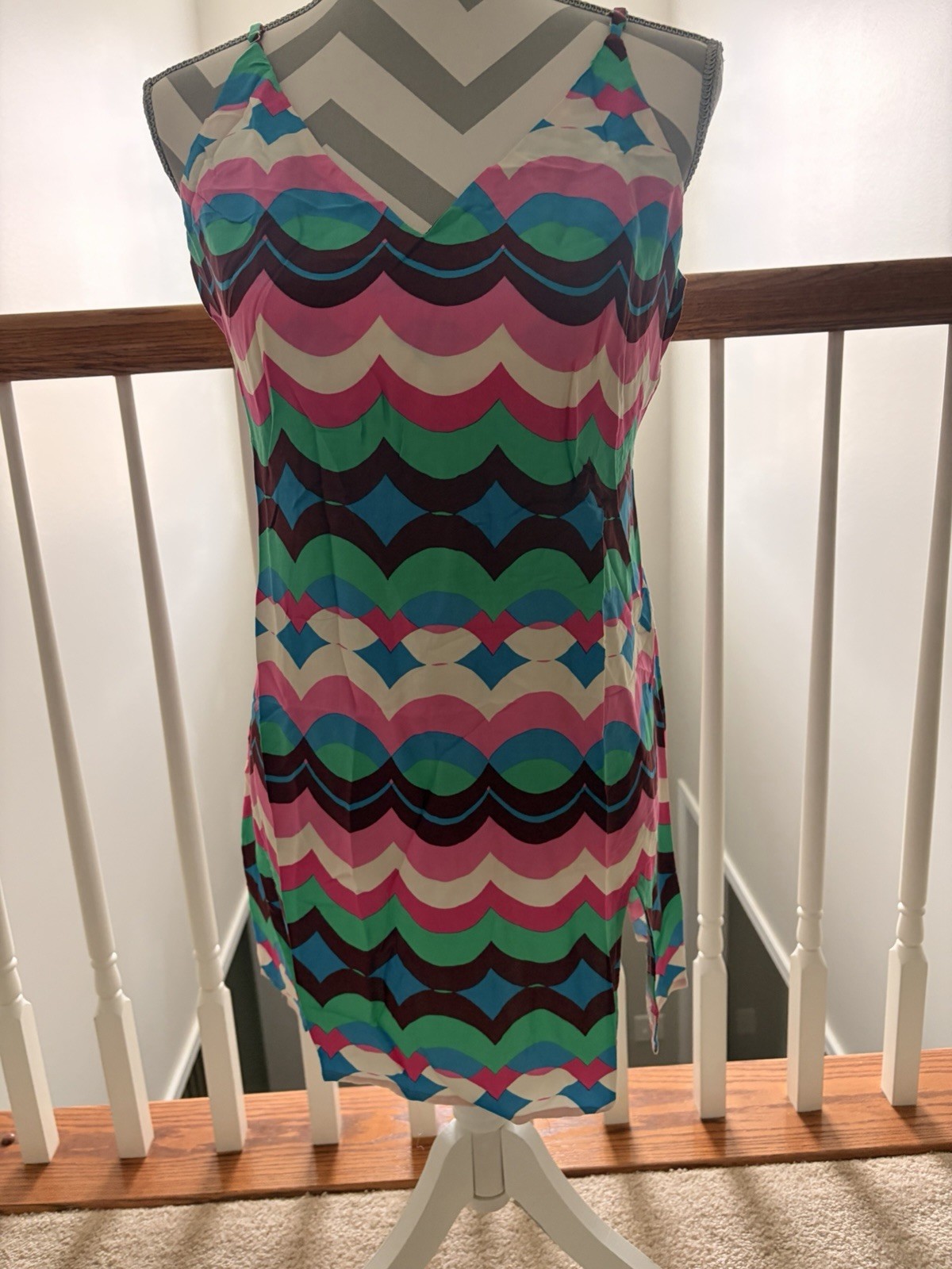 Olivaceous Womens Multicolor Geometric Sleeveless Mini Tank Dress Size Large NWT